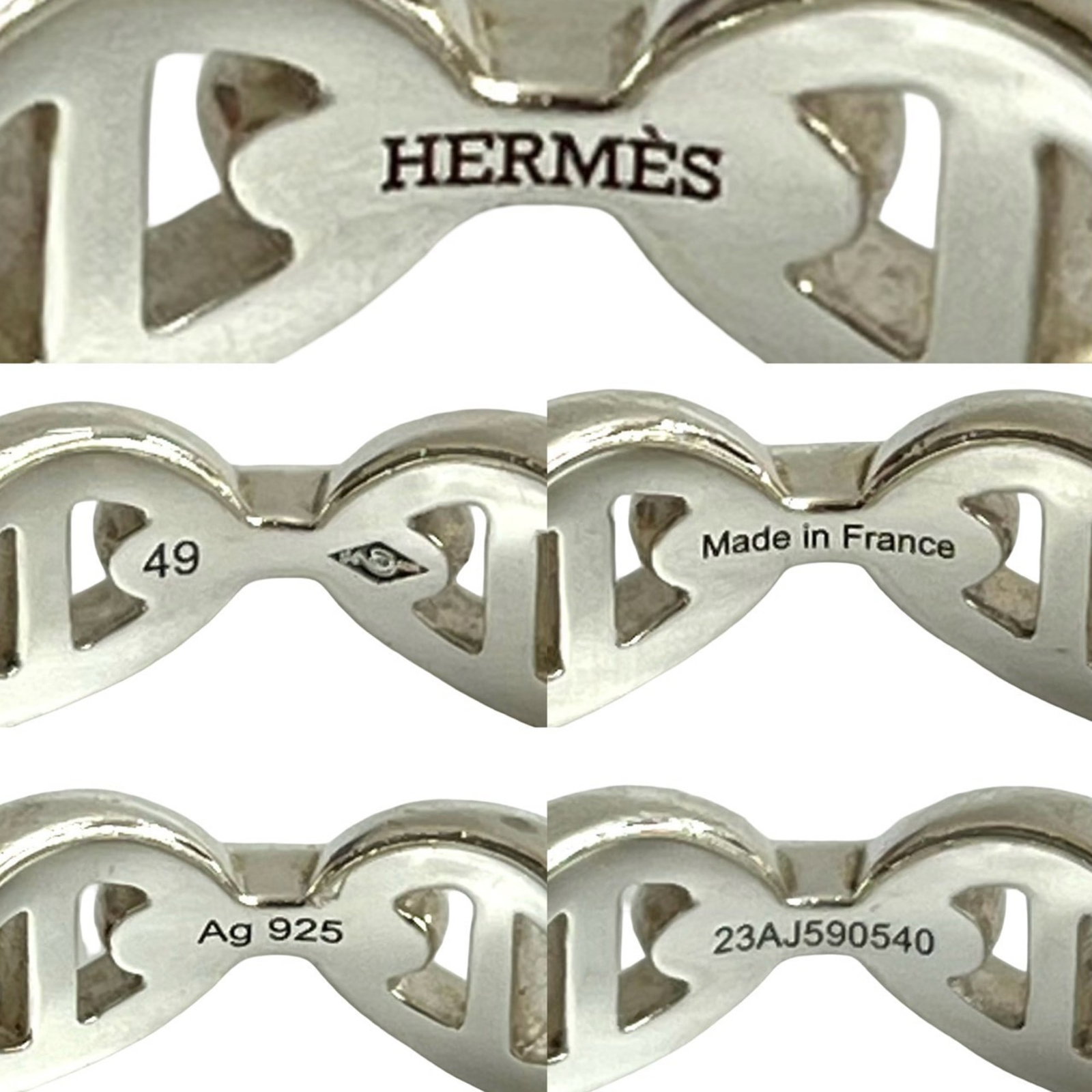 Silver Ring Band Hermes 925 - 3