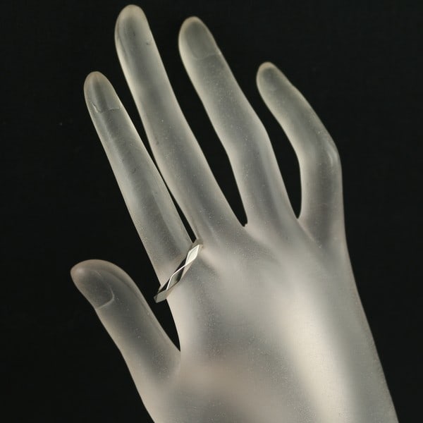 Eu58 Medium 950 Platinum Boucheron Facette Ring - 4