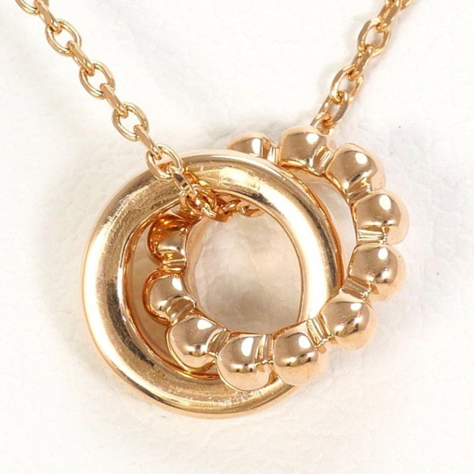 4C 4? K10Pg Necklace Total Weight Approx. 1.7G 40Cm Jewelry Like New: 4C 4? K10Pg Necklace Total Weight Approx. 1.7G 40Cm Jewelry Like New Pink gold (10K) necklace with a total weight of approximately 1.7g and a neck circumference of 40 cm, featuring a natural pink