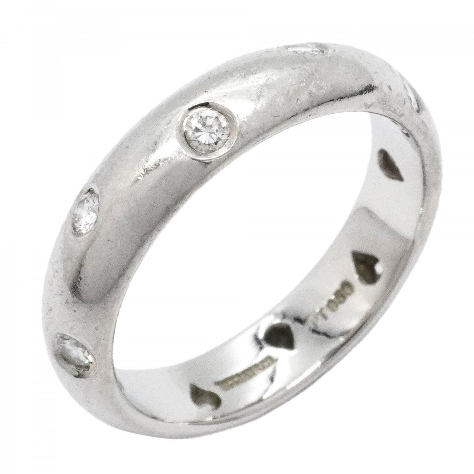 Tiffany platinum ring band: Tiffany platinum ring band Platinum ring band from Tiffany, featuring a diamond stone and available in US size 5.5 and JP size 10. This 950 platinum band showcases a high-quality diamond, making it a