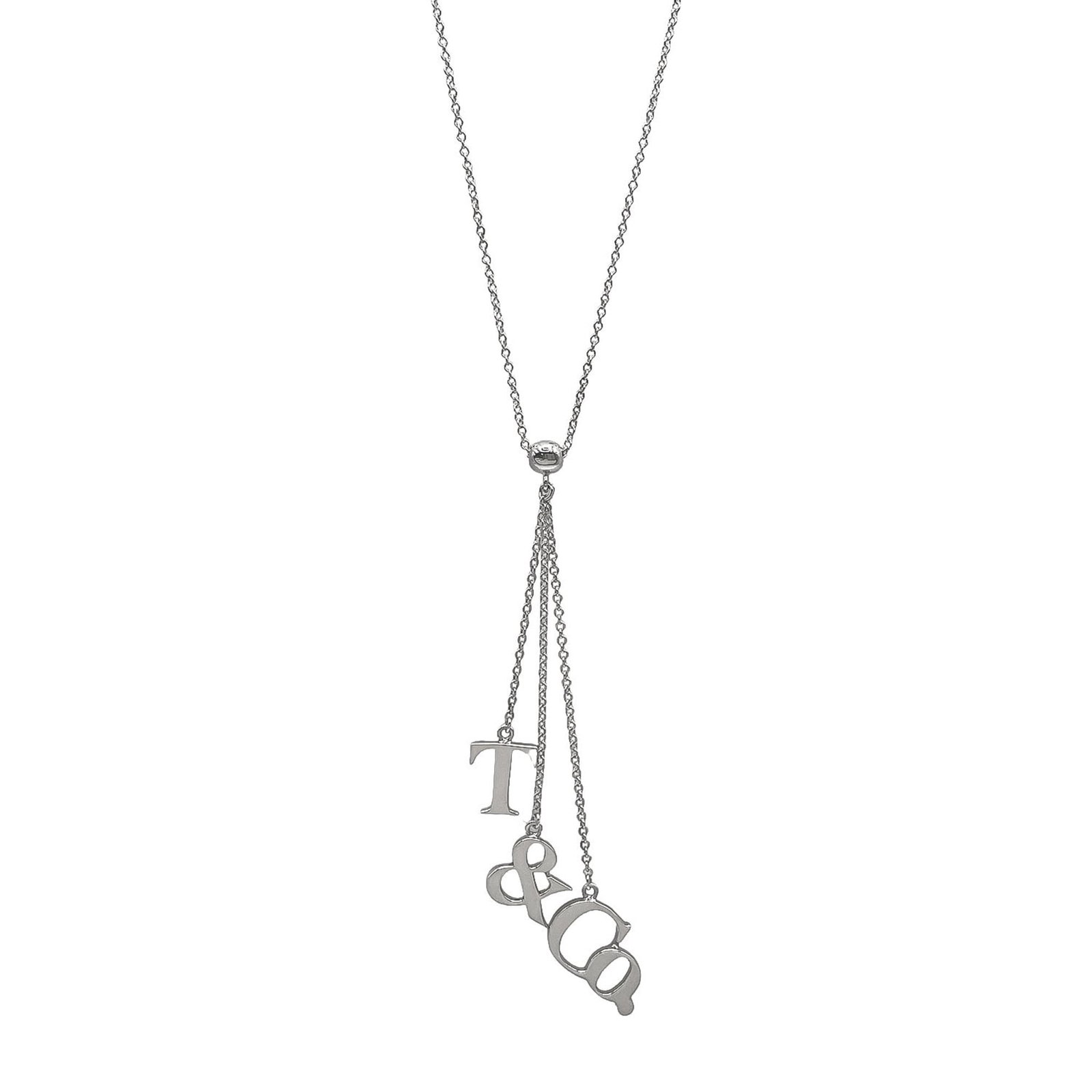 Tiffany & Co. Icon Logo Swing Necklace Pendant Sv925 Silver Women'S: Tiffany & Co. Icon Logo Swing Necklace Pendant Sv925 Silver Women'S Tiffany & Co. Icon Logo Swing Necklace Pendant Sv925 Silver Women'S features a striking silver pendant with an iconic logo design,