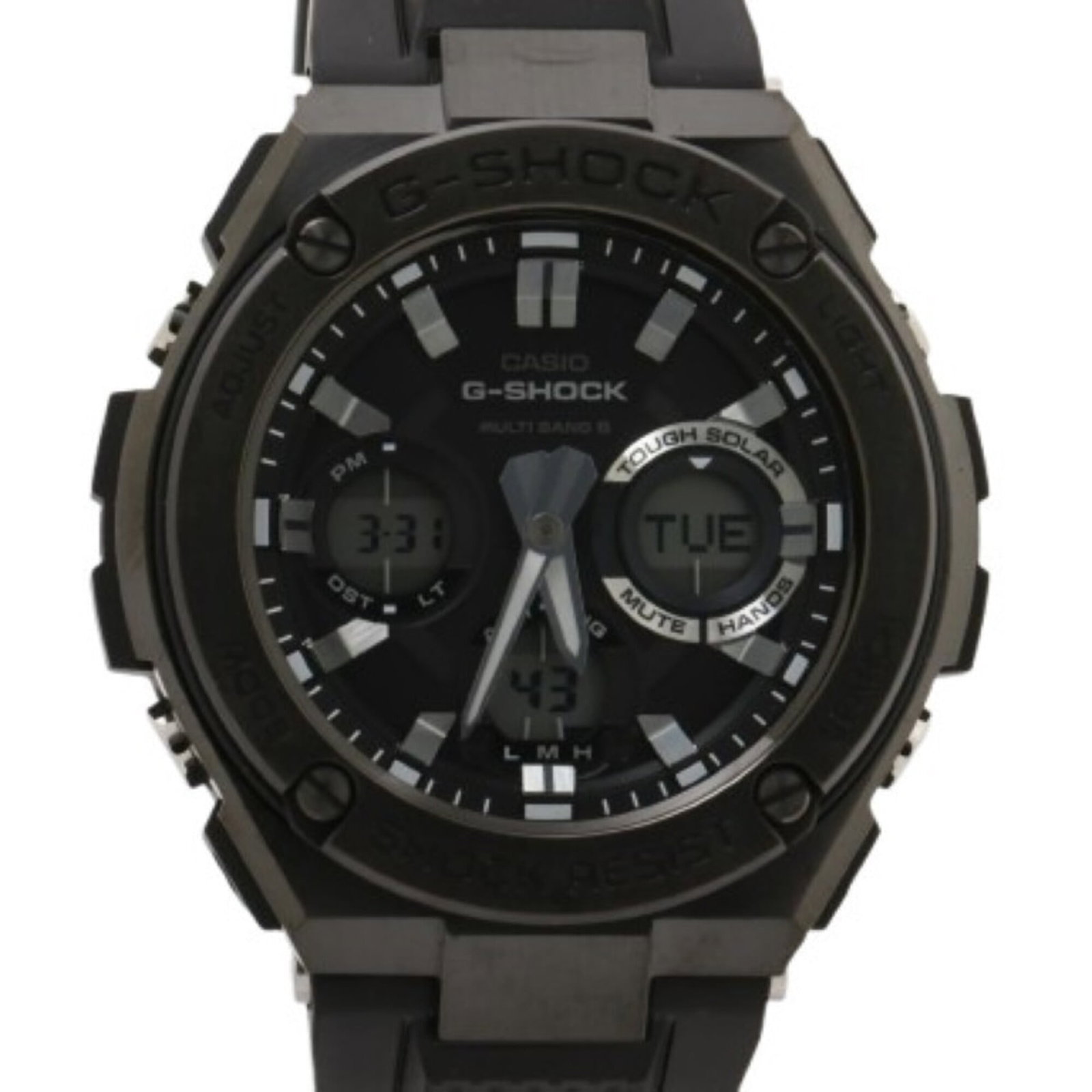 Wristwatch By Casio: Wristwatch By Casio Stainless steel construction provides durability, while radio wave control solar technology ensures the watch remains powered for years. The sleek black dial complements the