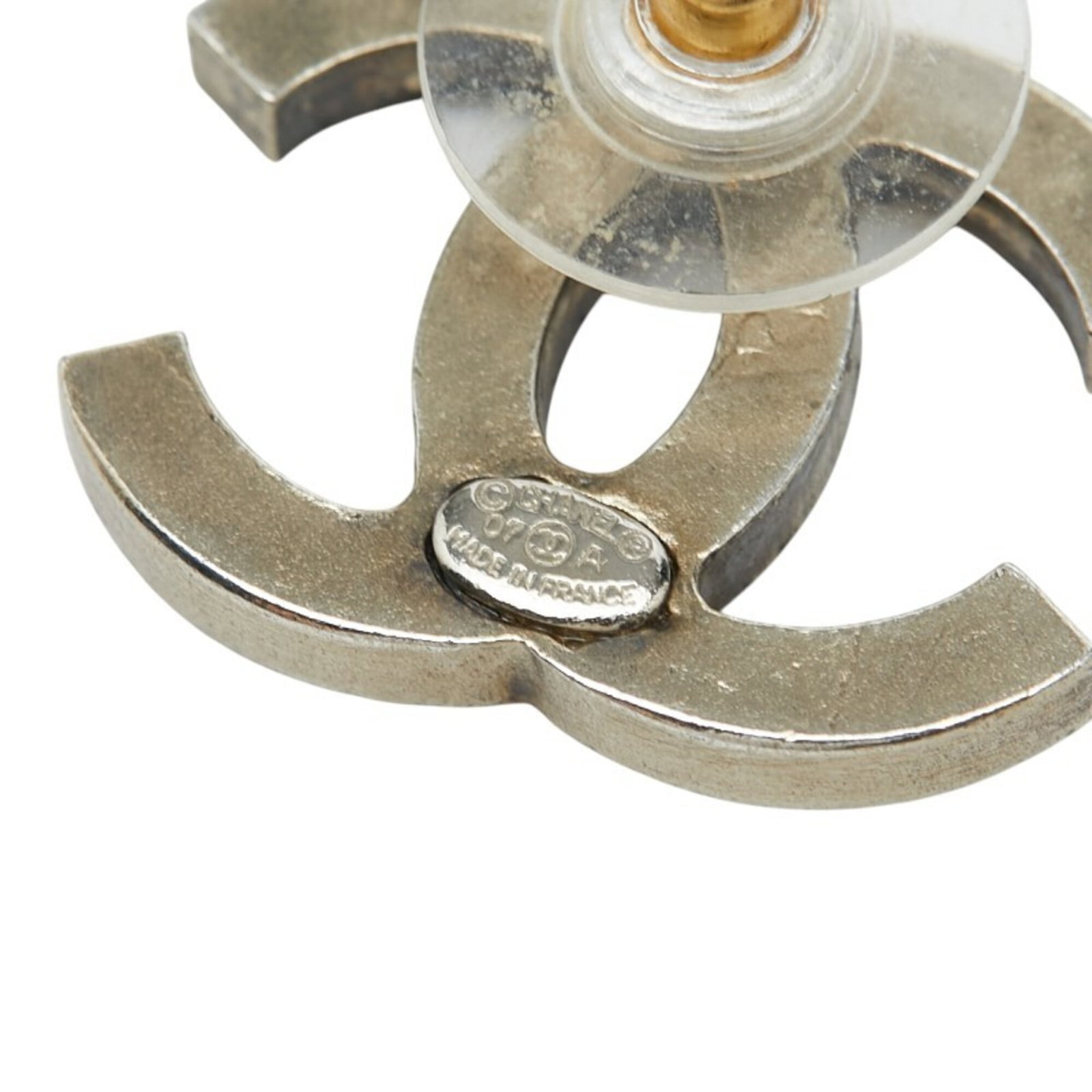 Metal Stud Chanel Earrings - 4