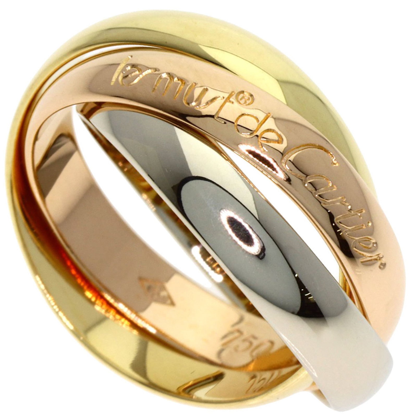 Cartier Band Ring Pink Gold (18K) White Gold (18K) Yellow Gold (18K): Cartier Band Ring Pink Gold (18K) White Gold (18K) Yellow Gold (18K) Item Specifics: Brand: Cartier Line: Trinity Type: Band ring Gender: Women Material: Pink gold (18K), White gold (18K), Yellow gold