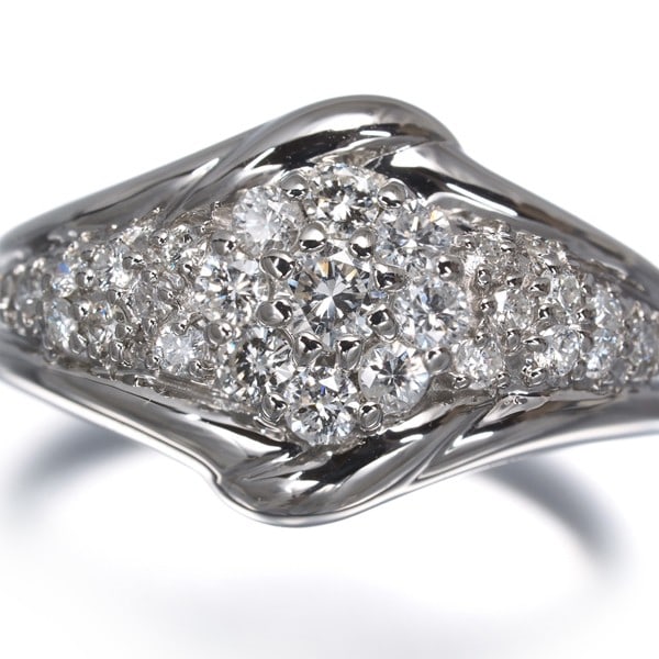 Diamond 0.52Ct Paved Ring 900 Platinum - 2