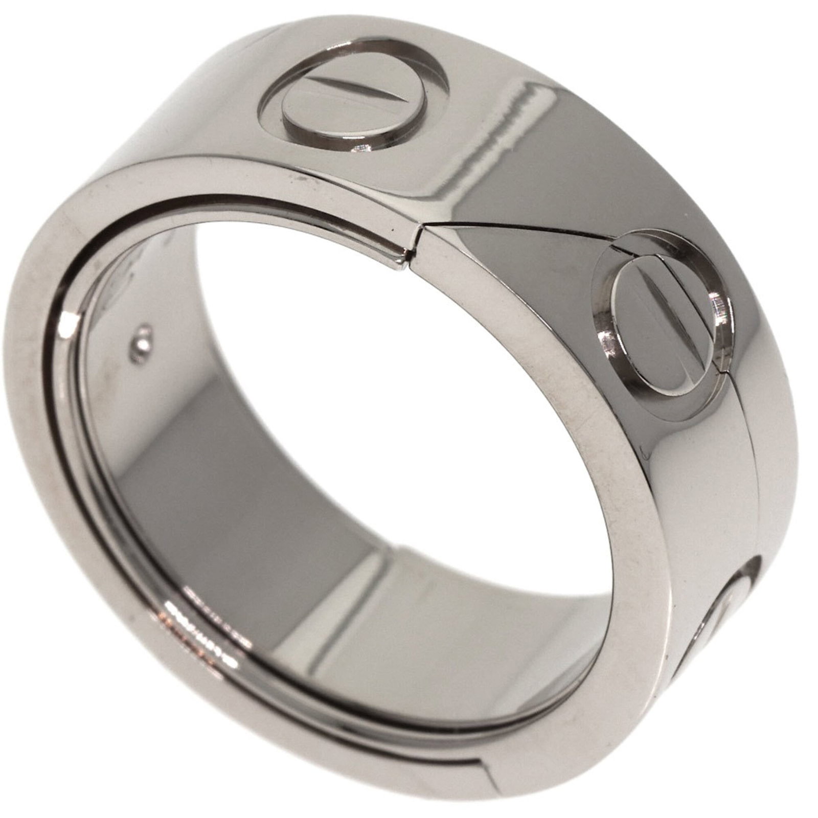 Gold White Ring Cartier Band: Gold White Ring Cartier Band Cartier's iconic band ring features a sleek white gold (18K) design, making it a timeless accessory for women. This US Size 5.5 and JP Size 10 ring boasts a classic style