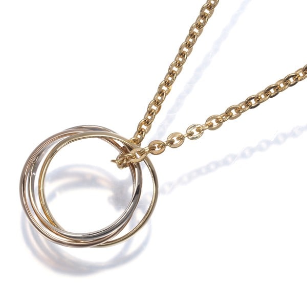 Cartier Necklace Trinity 3Color 18K 750 Yellow White Rose Gold: Cartier Necklace Trinity 3Color 18K 750 Yellow White Rose Gold Cartier's iconic Trinity necklace showcases its signature multi-tone gold design, featuring 18k yellow, white, and rose gold. The pendant