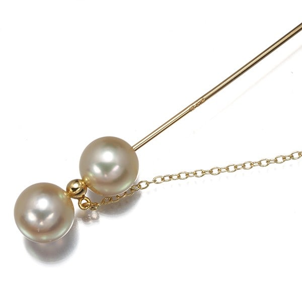 Mikimoto Brooch Golden Akoya Pearl 8.7Mm/ 8.8Mm Lapel Pin 18K Yg: Mikimoto Brooch Golden Akoya Pearl 8.7Mm/ 8.8Mm Lapel Pin 18K Yg 18k yellow gold brooch featuring an exquisite Akoya pearl, measuring 8.7mm and 8.8mm in diameter. The pin back is made from alloy,