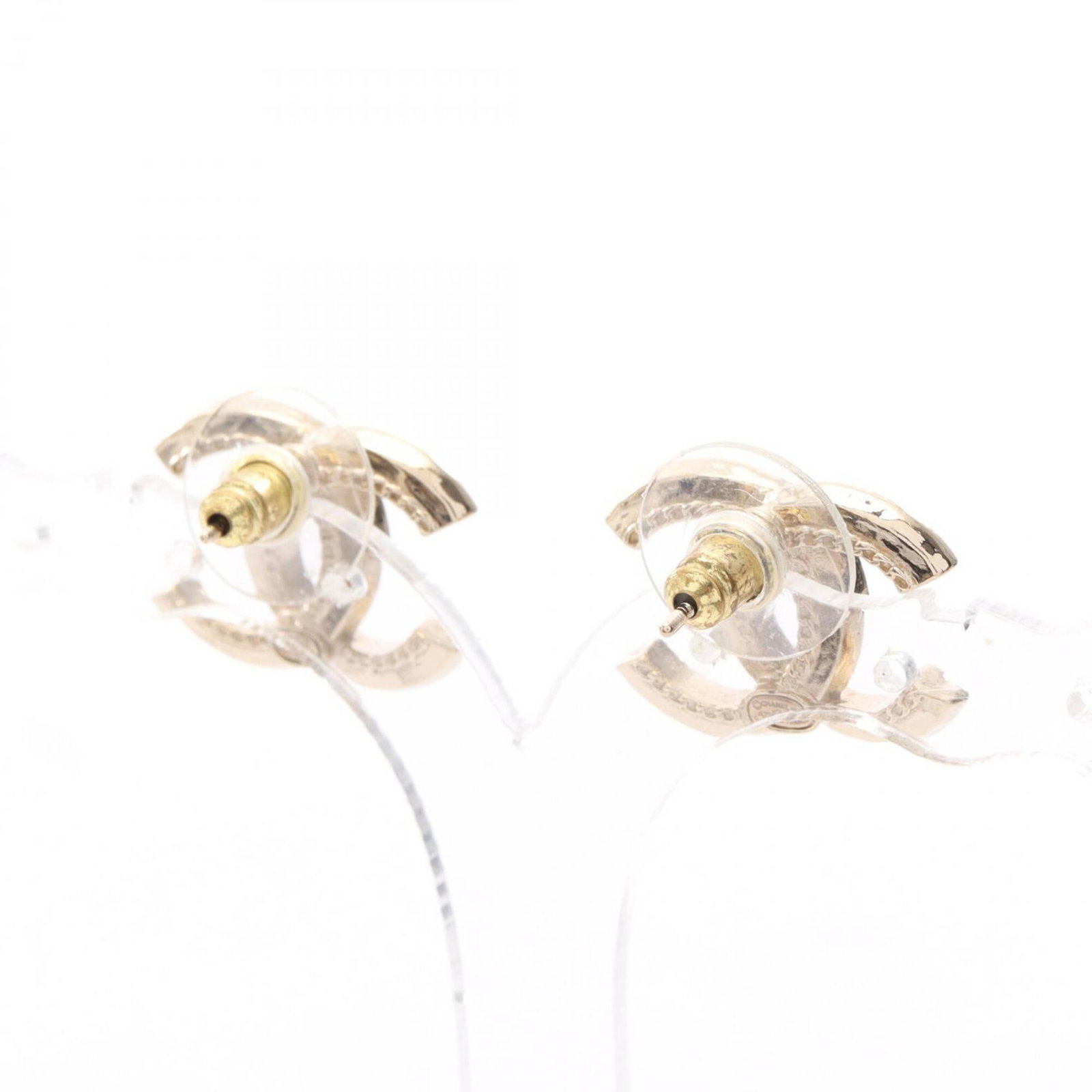Chanel Stud Earrings Gold Plating Rhinestone - 2