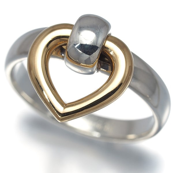 Eu53 Heart Sterling Silver Ring 925 18K Yellow Gold Hermes: Eu53 Heart Sterling Silver Ring 925 18K Yellow Gold Hermes Sterling silver and 18K yellow gold come together in the elegant Eu53 Heart Sterling Silver Ring 925, featuring a sleek design with a subtle