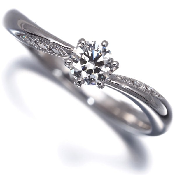 Tasaki Ring Diamond 0.259Ct F Vs2 3Ex/ 0.04Ct Wave Us5.25-5.5 950 Platinum: Tasaki Ring Diamond 0.259Ct F Vs2 3Ex/ 0.04Ct Wave Us5.25-5.5 950 Platinum Tasaki Ring Diamond features a stunning natural diamond, weighing 0.259ct and graded VS2 for its clarity, set in excellent