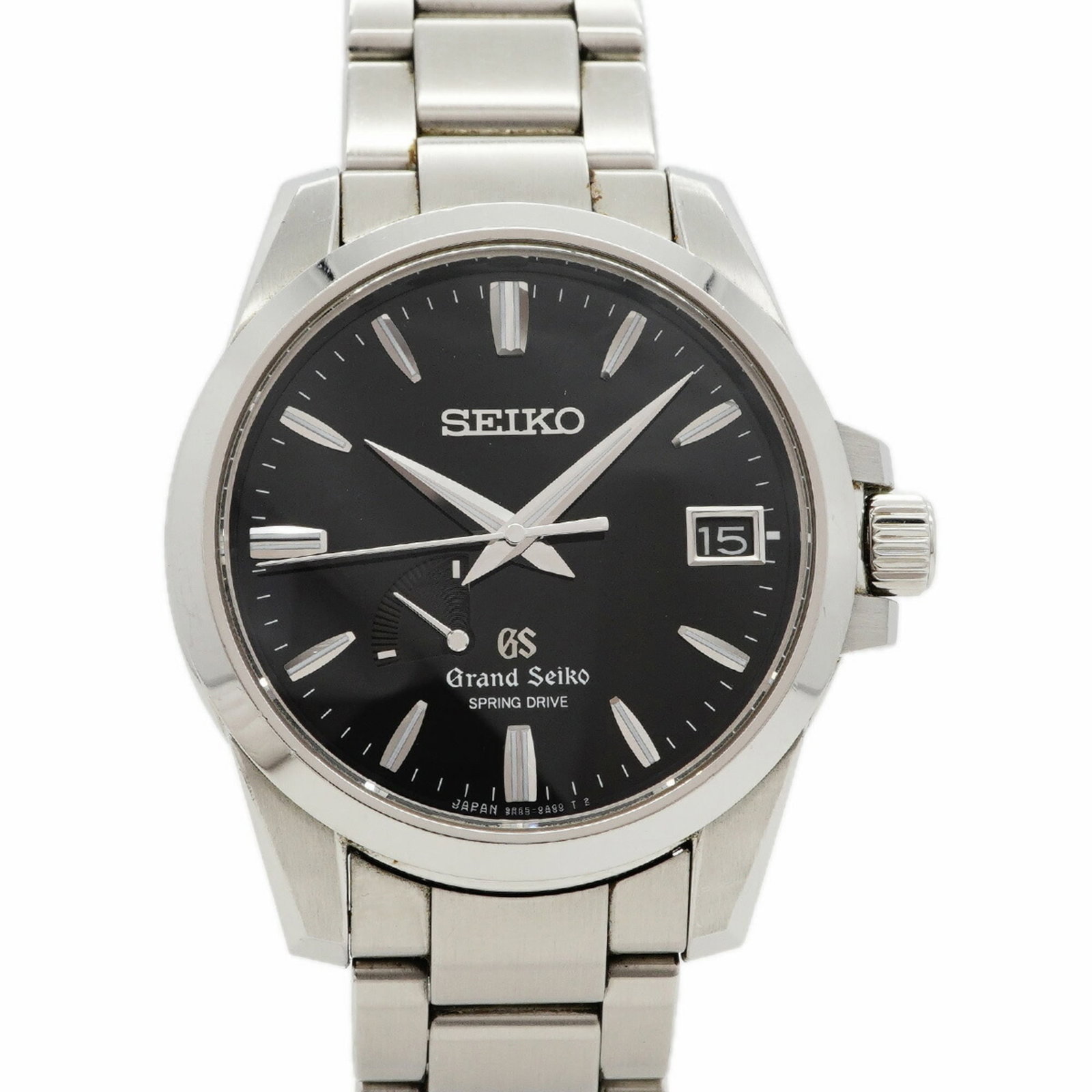 Wristwatch by Seiko: Wristwatch by Seiko Stainless steel band and automatic self-winding movement make this Seiko wristwatch a reliable timekeeping companion. The sleek black dial and 39.2mm case diameter provide a