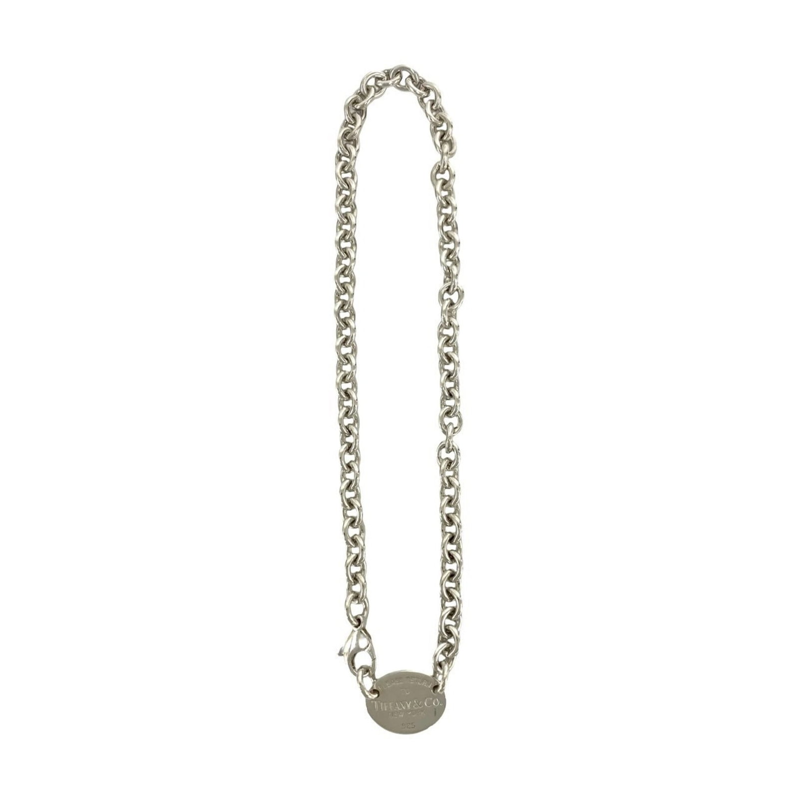 Tiffany&Co. Tiffany Return To Oval Necklace Sterling Silver 925 Pendant Choker Accessory Silver (1 of 5)