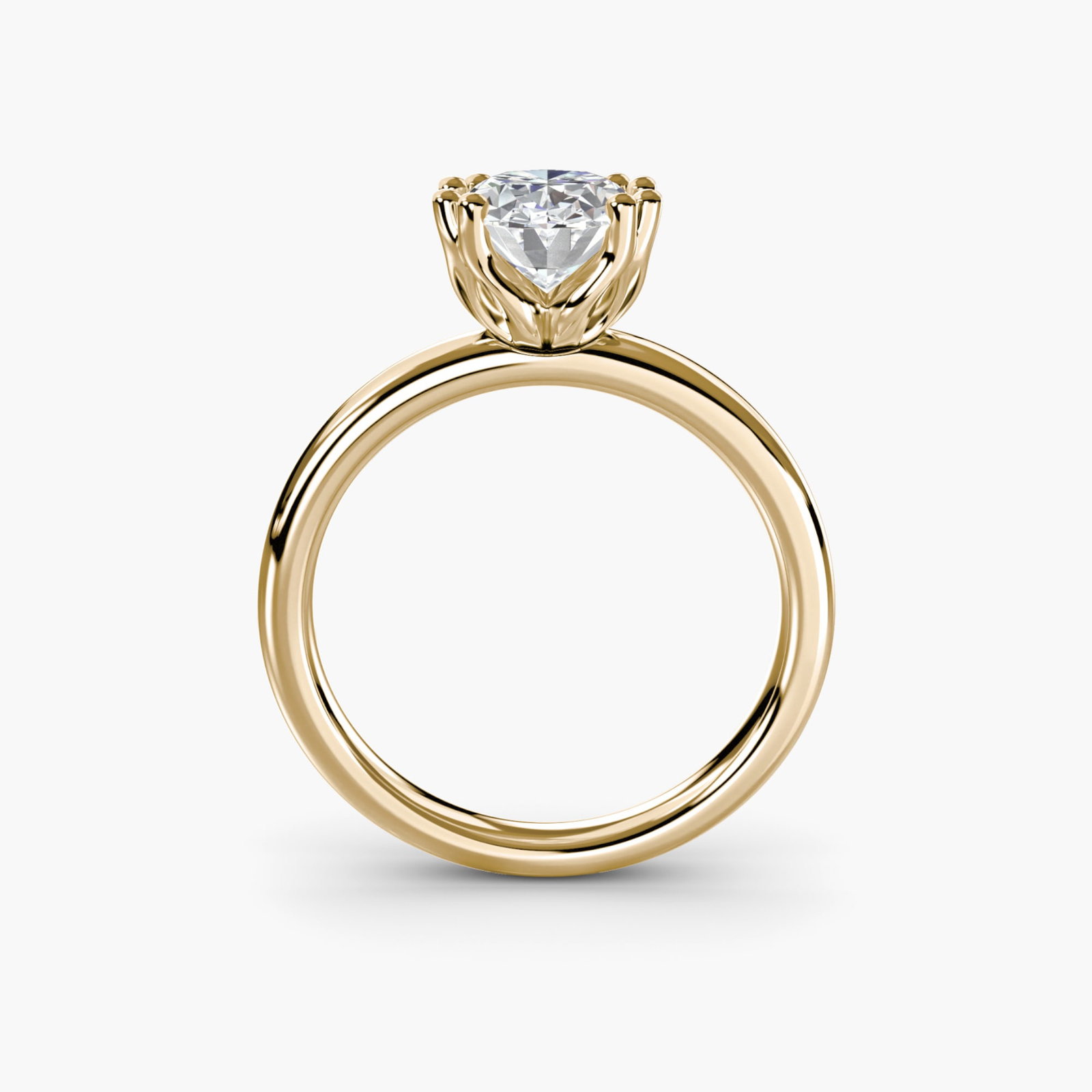 Solitaire Oval 14Kt Yellow Gold Ring Setting (1 of 5)