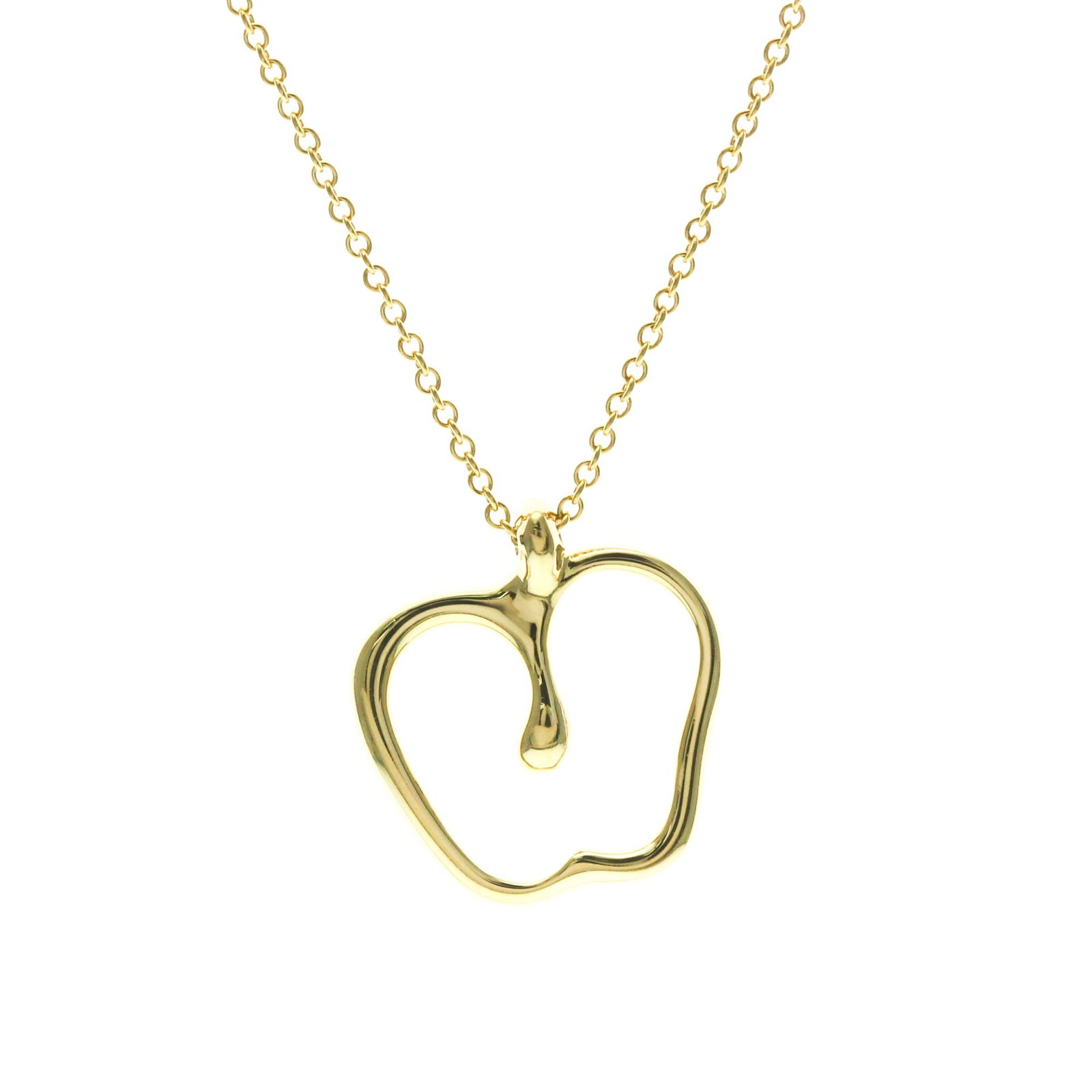 Tiffany Apple Yellow Gold (18K) No Stone Menwomen Fashion Pendant Necklace (Gold): Tiffany Apple Yellow Gold (18K) No Stone Menwomen Fashion Pendant Necklace (Gold) Yellow gold (18K) pendant necklace with a sleek, modern design. This fashion-forward piece features a 17.3mm x 16.2mm