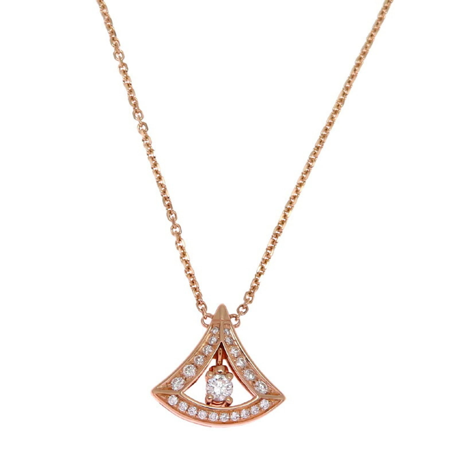 Bvlgari Diva'S Dream Diamond Women'S Necklace In 750 Pink Gold: Bvlgari Diva'S Dream Diamond Women'S Necklace In 750 Pink Gold Bvlgari's Diva Dream Diamond Necklace shines in 18K pink gold, featuring a stunning diamond pendant weighing 4.9g. The necklace boasts a