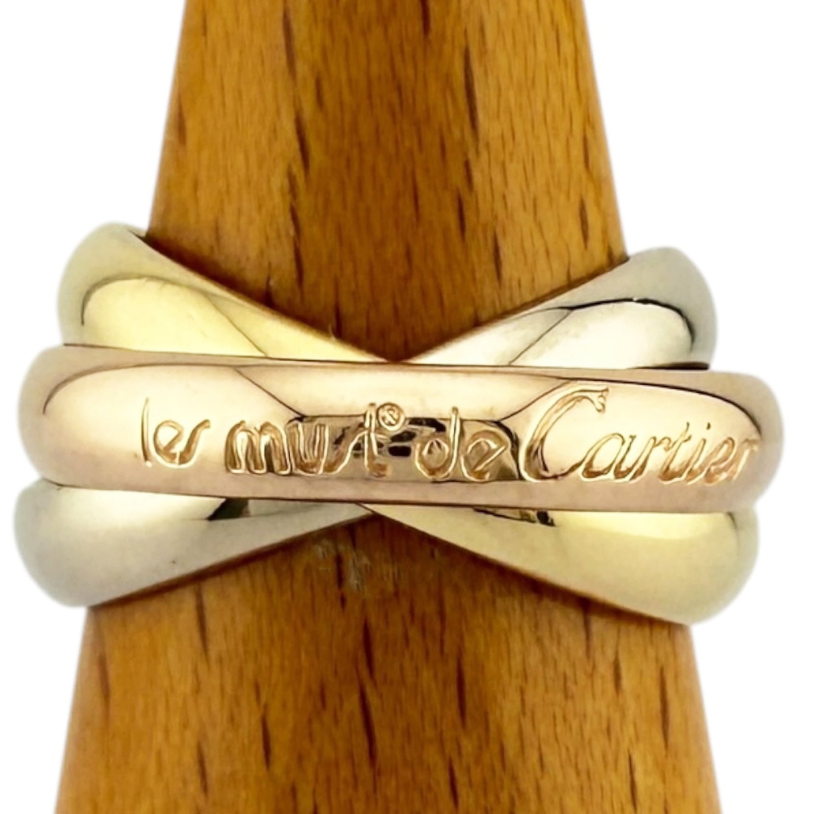Cartier Band Ring Pink Gold (18K) White Gold (18K) Yellow Gold (18K): Cartier Band Ring Pink Gold (18K) White Gold (18K) Yellow Gold (18K) Cartier Band Ring Pink Gold (18K) features pink gold, white gold, and yellow gold in one elegant design. This 18k gold band ring