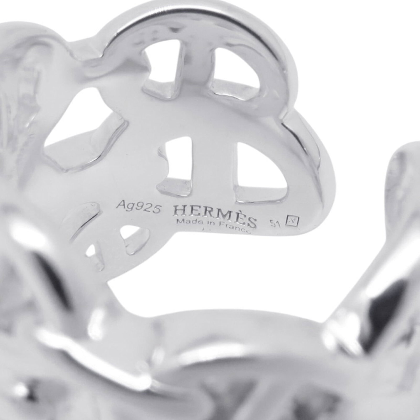 Silver Ring Band Hermes 925 - 10