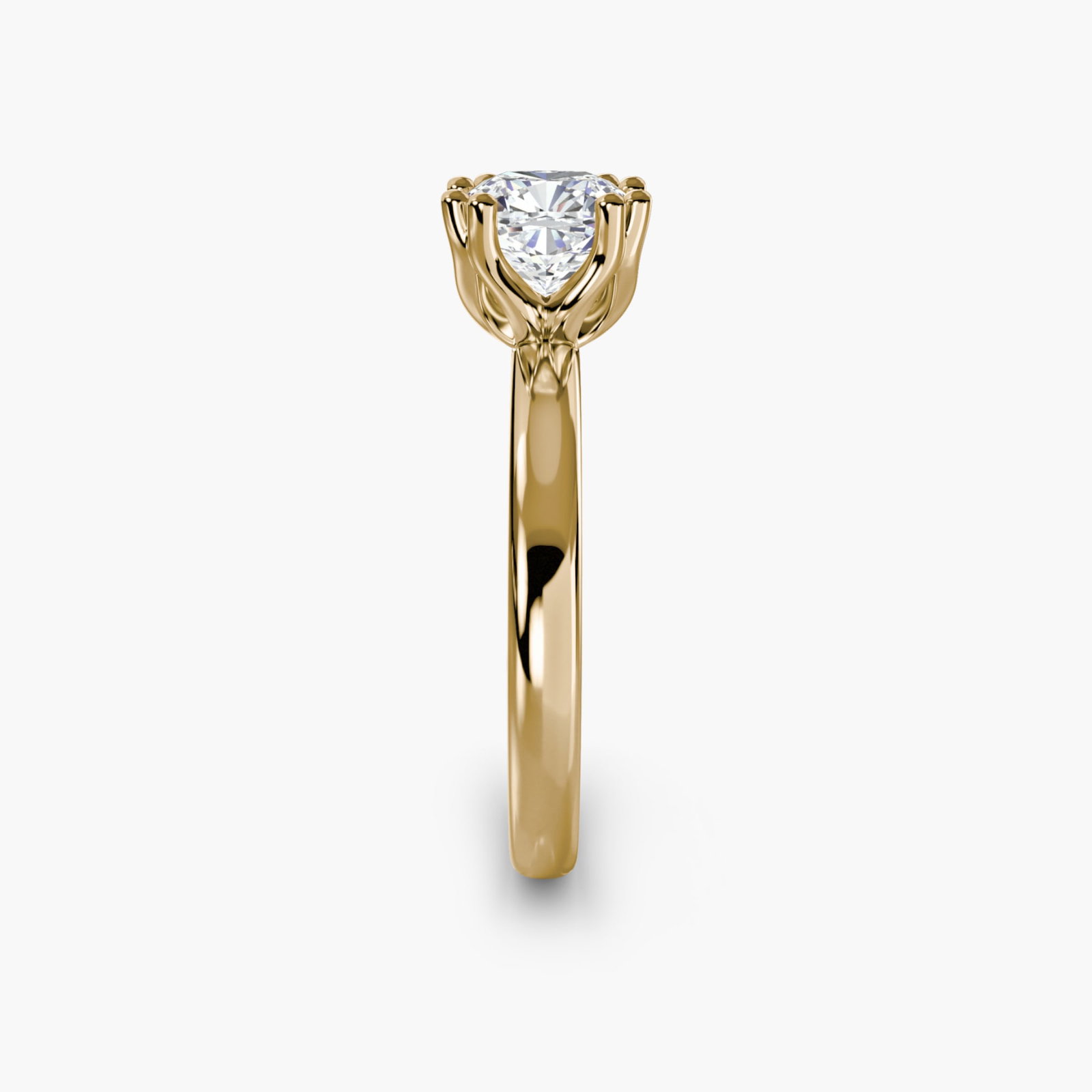 Solitaire Cushion 14Kt Yellow Gold Ring Setting - 3