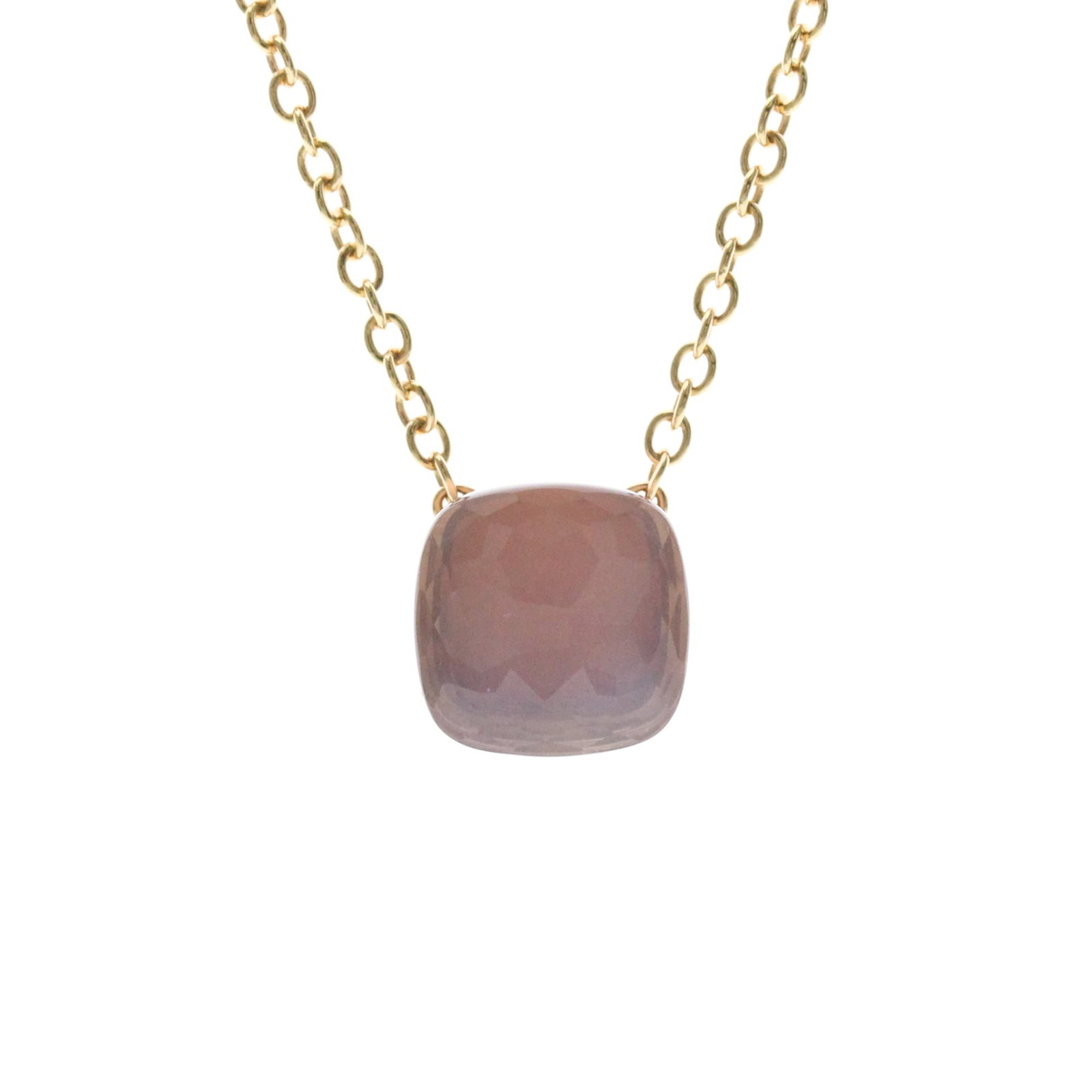Pomellato Nude Classic Pink Quartz Necklace Pink Gold (18K) Quartz Menwomen Fashion Necklace (Pink: Pomellato Nude Classic Pink Quartz Necklace Pink Gold (18K) Quartz Menwomen Fashion Necklace (Pink Pink gold (18K) quartz necklace with a classic design, featuring a 10.4mm x 10.4mm pink quartz