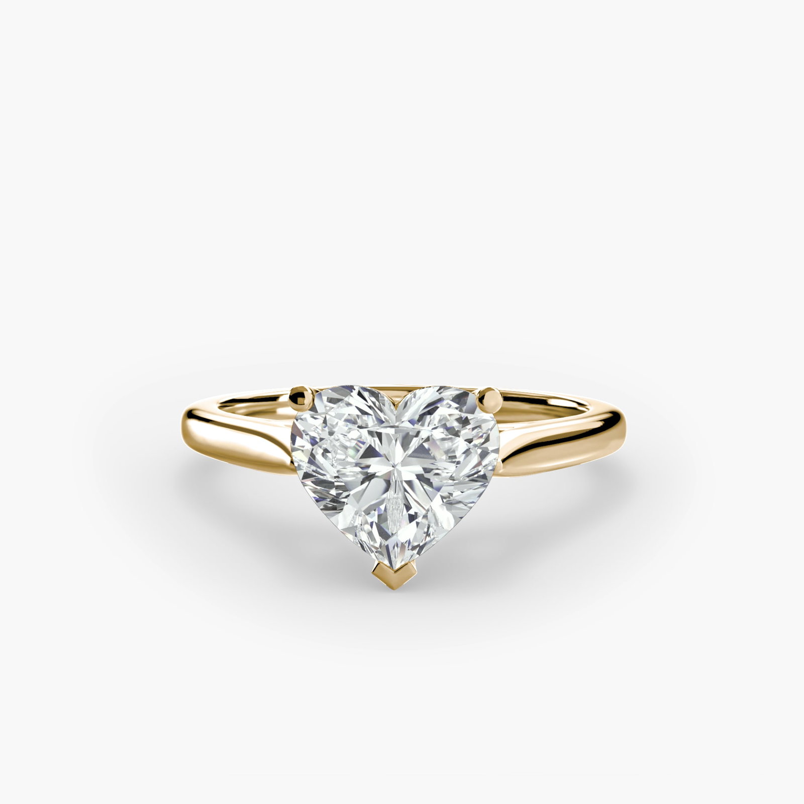 Solitaire Heart 18Kt Yellow Gold Ring Setting - 2