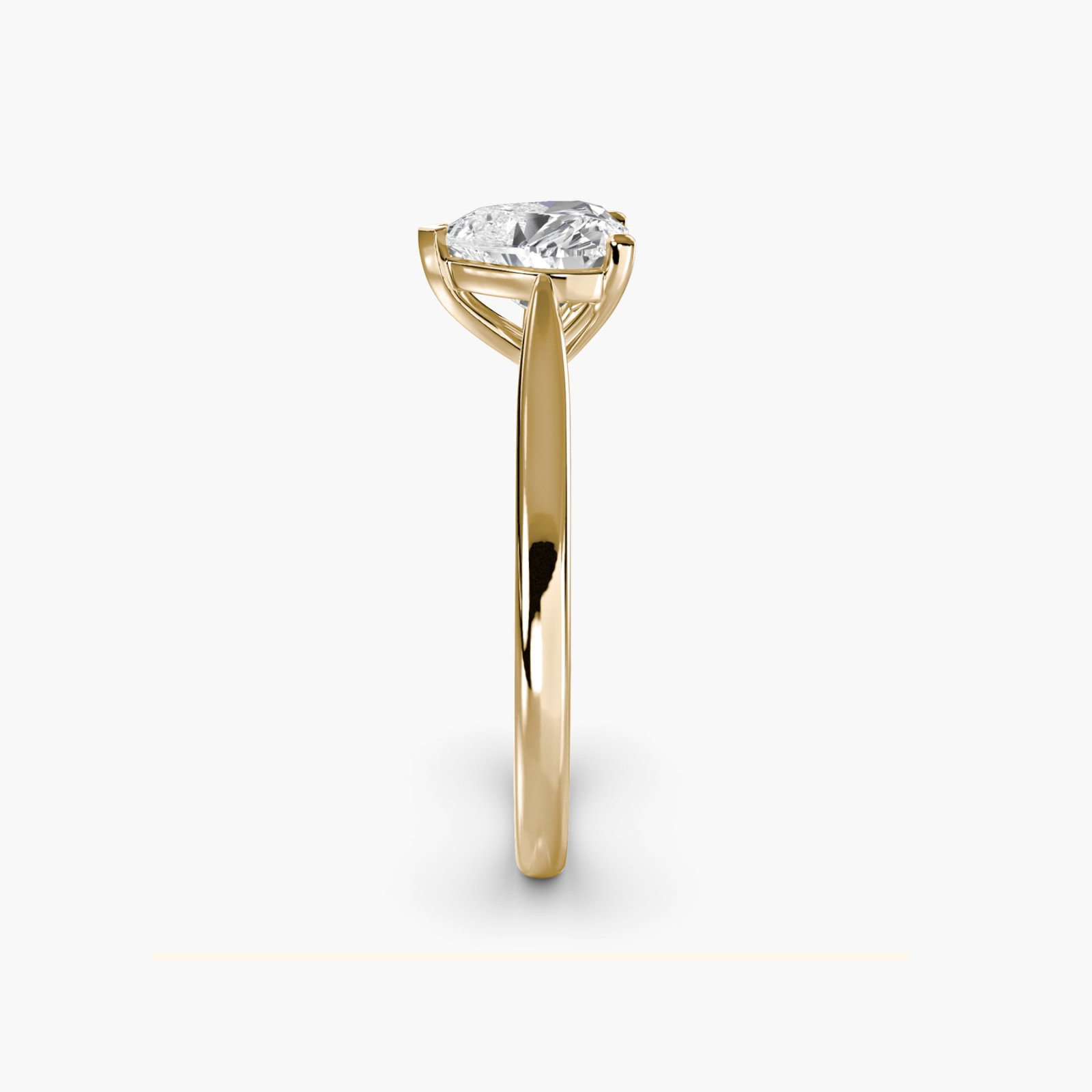 Solitaire Heart 18Kt Yellow Gold Ring Setting - 3