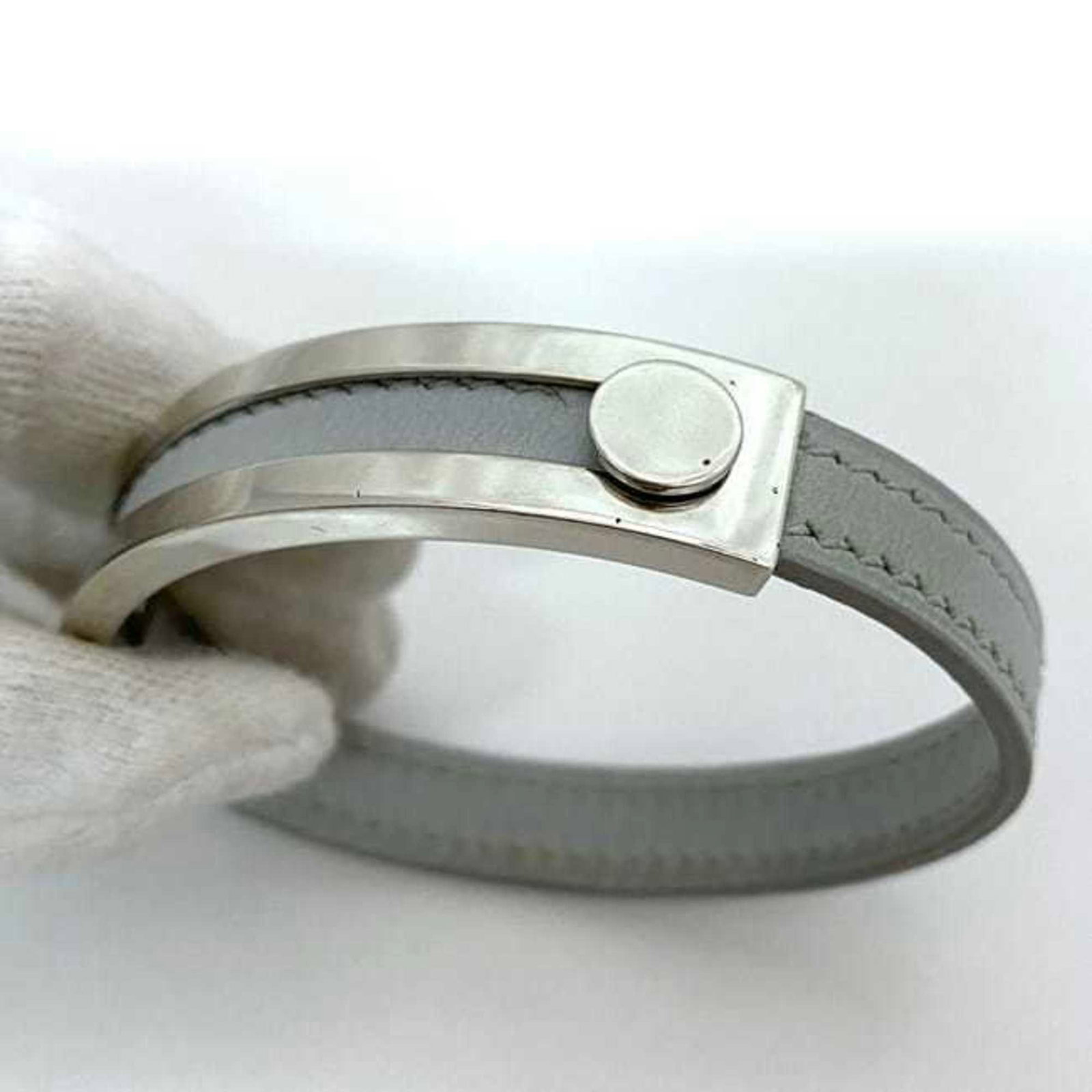 Leather metal bangle hermes - 9