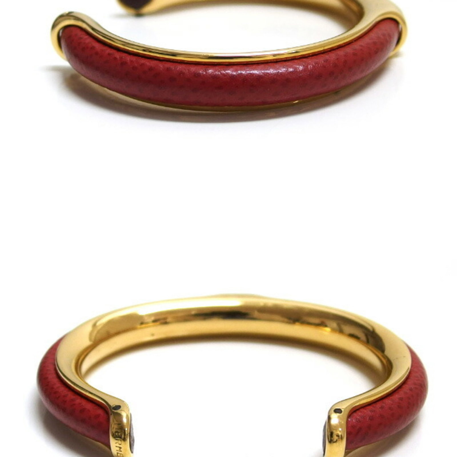 Leather metal bangle hermes - 3