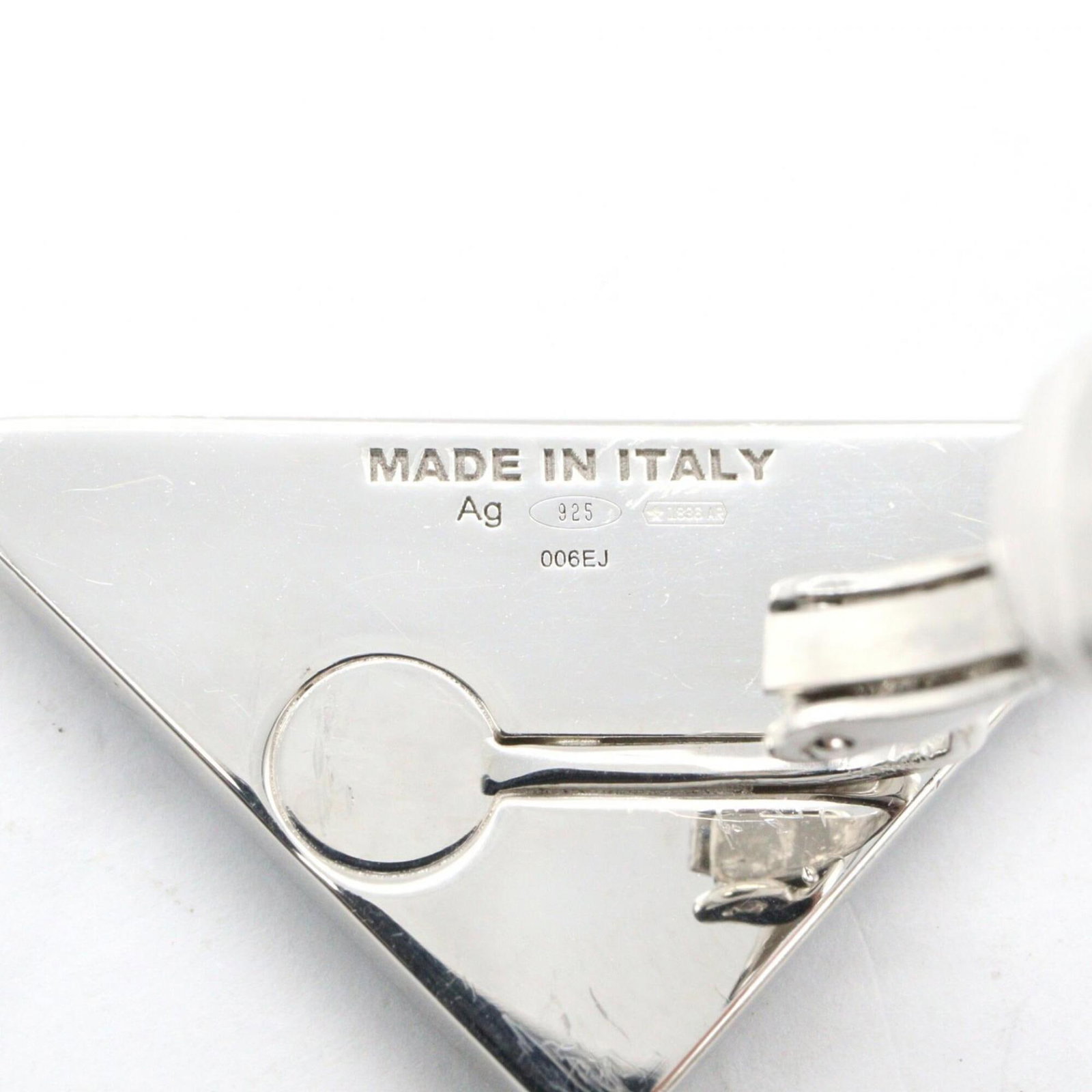 Clip Prada Earrings Silver - 5