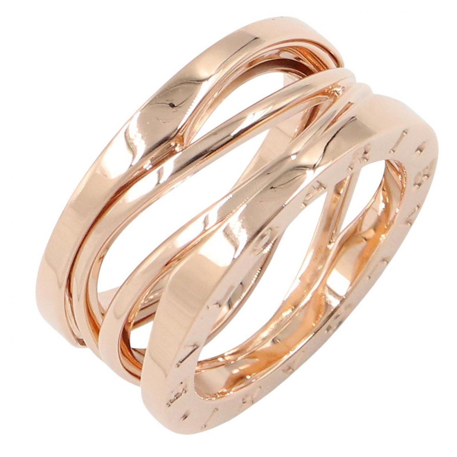 Bvlgari Band Ring Pink Gold (18K): Bvlgari Band Ring Pink Gold (18K) Pink gold (18K) band ring from Bvlgari, available in US size 5 and Japanese size 9. This elegant ring features the iconic Italian luxury brand's signature style,
