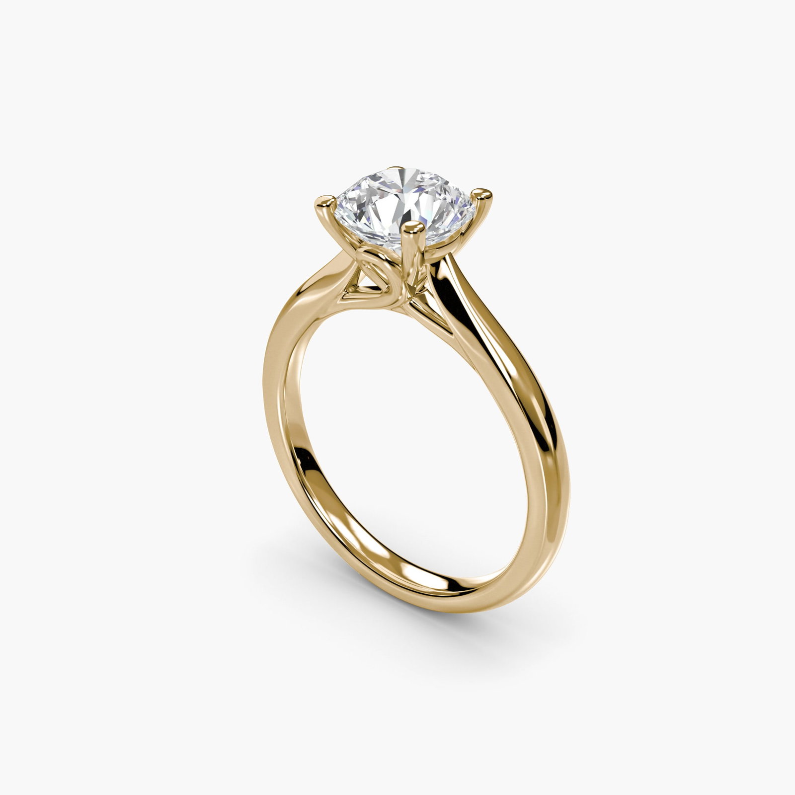 Solitaire Round 18Kt Yellow Gold Ring Setting - 5