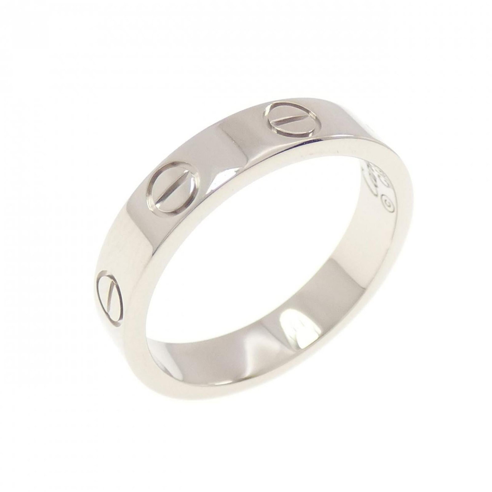 Gold White Ring Cartier Band: Gold White Ring Cartier Band Cartier's signature white gold band shines in its simplicity, crafted from 18K material for a touch of luxury. This women's ring features a classic design that