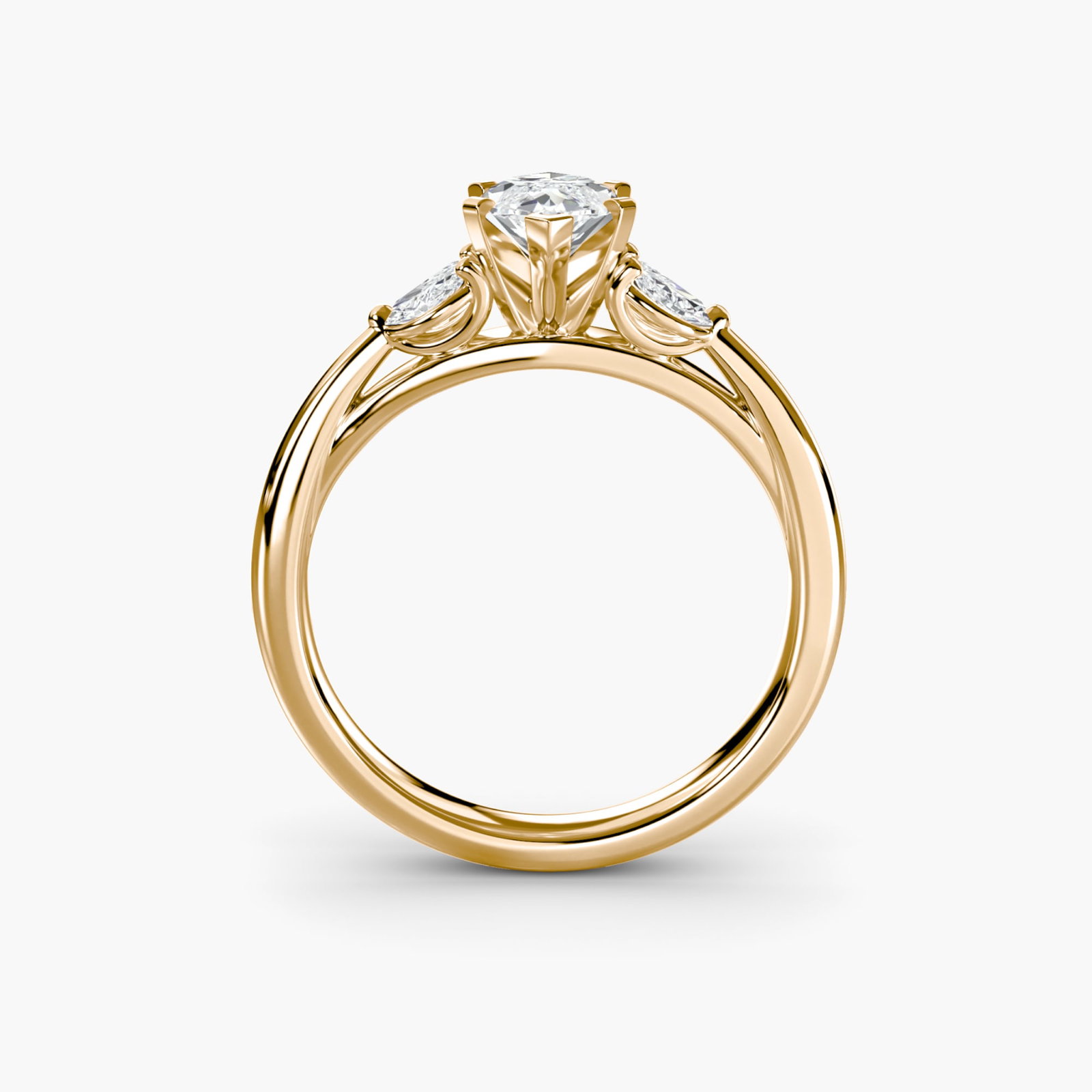 Side Stone Marquise 18Kt Yellow Gold Ring Setting (1 of 5)