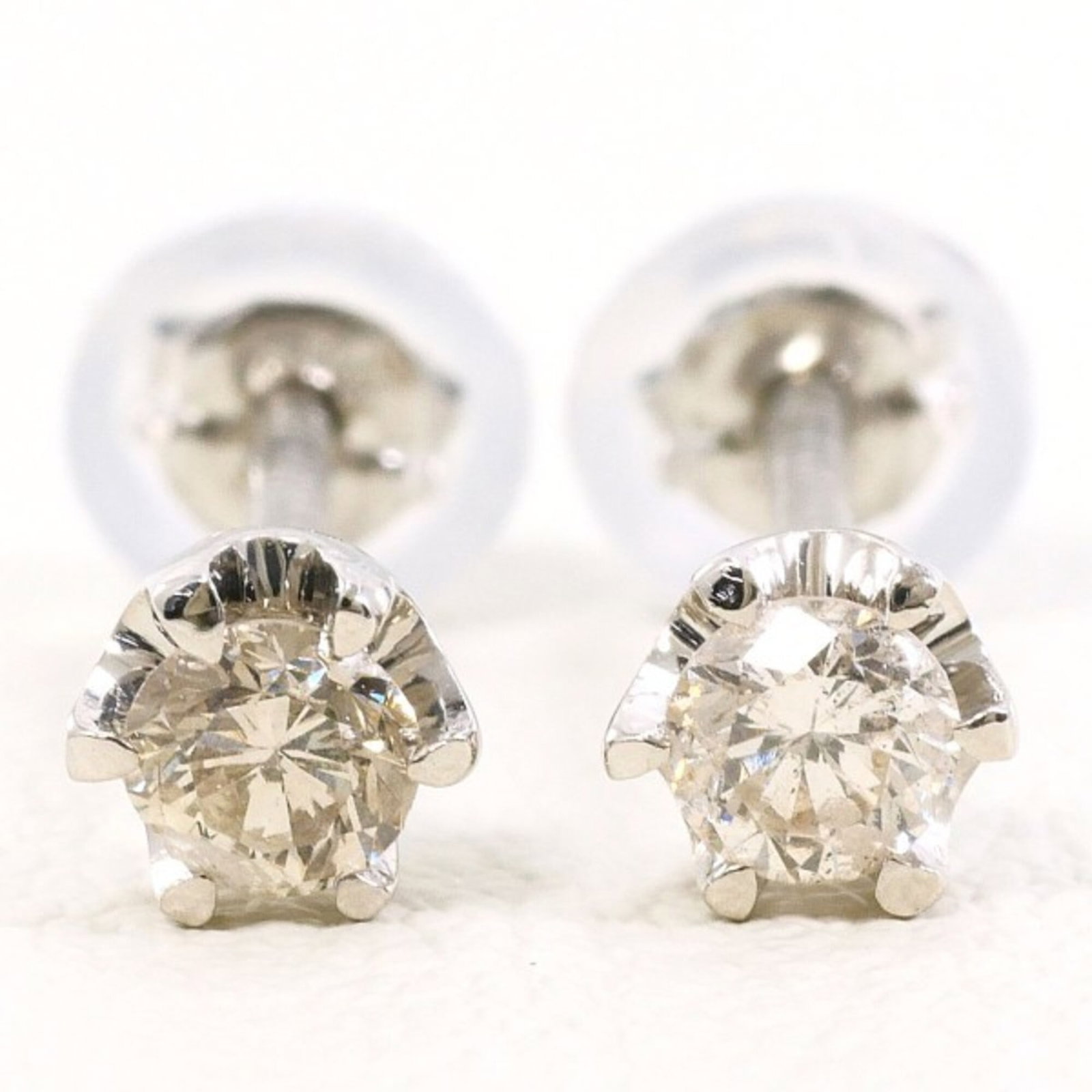 Platinum stud earrings - 2