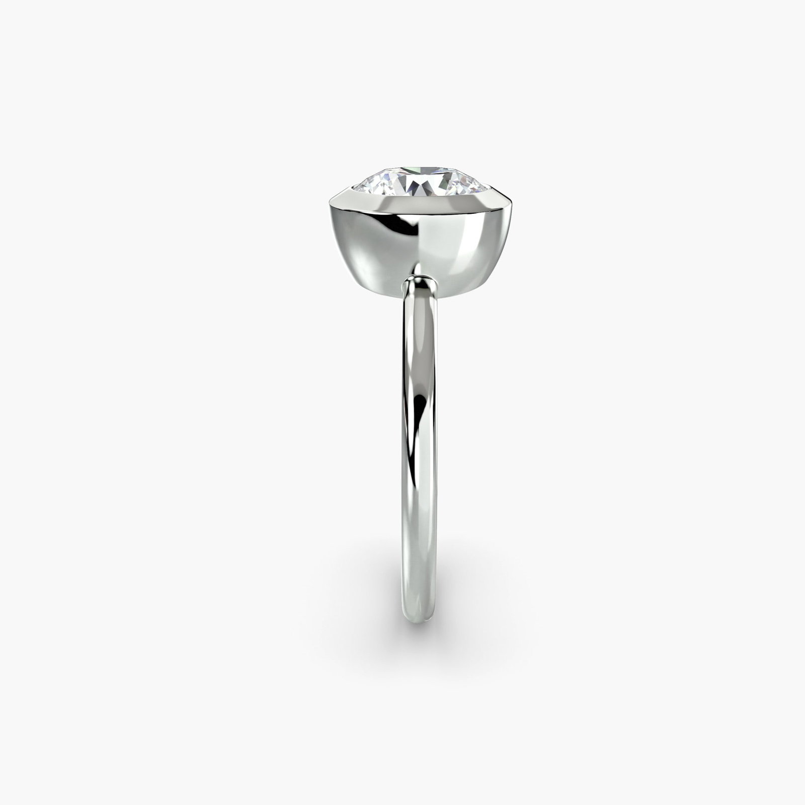 Solitaire Round 14Kt White Gold Ring Setting - 3