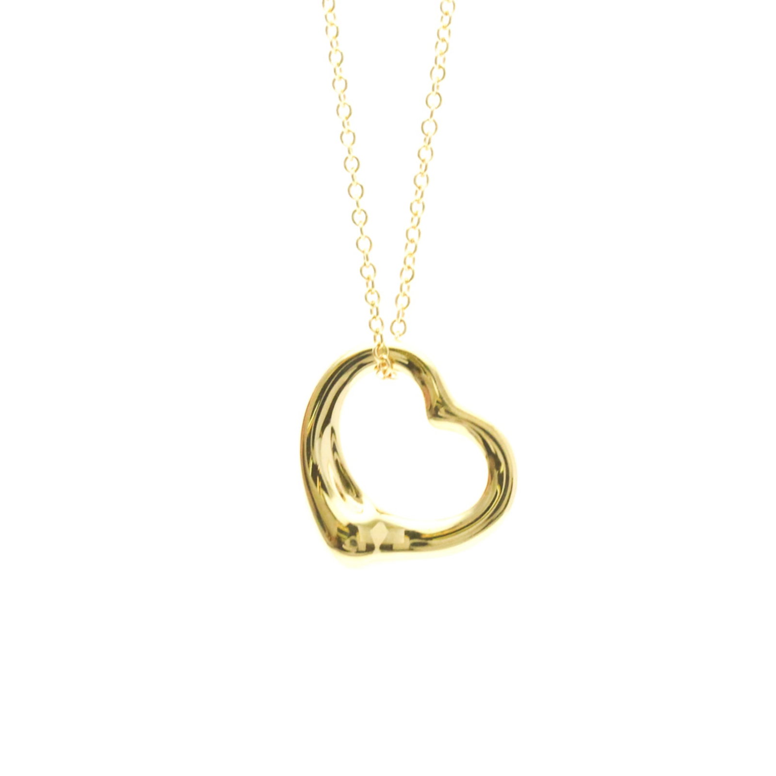 Tiffany Open Heart Yellow Gold (18K) No Stone Menwomen Fashion Pendant Necklace (Gold): Tiffany Open Heart Yellow Gold (18K) No Stone Menwomen Fashion Pendant Necklace (Gold) Yellow gold (18K) pendant necklace with an open heart design, crafted from high-quality 18K metal for a