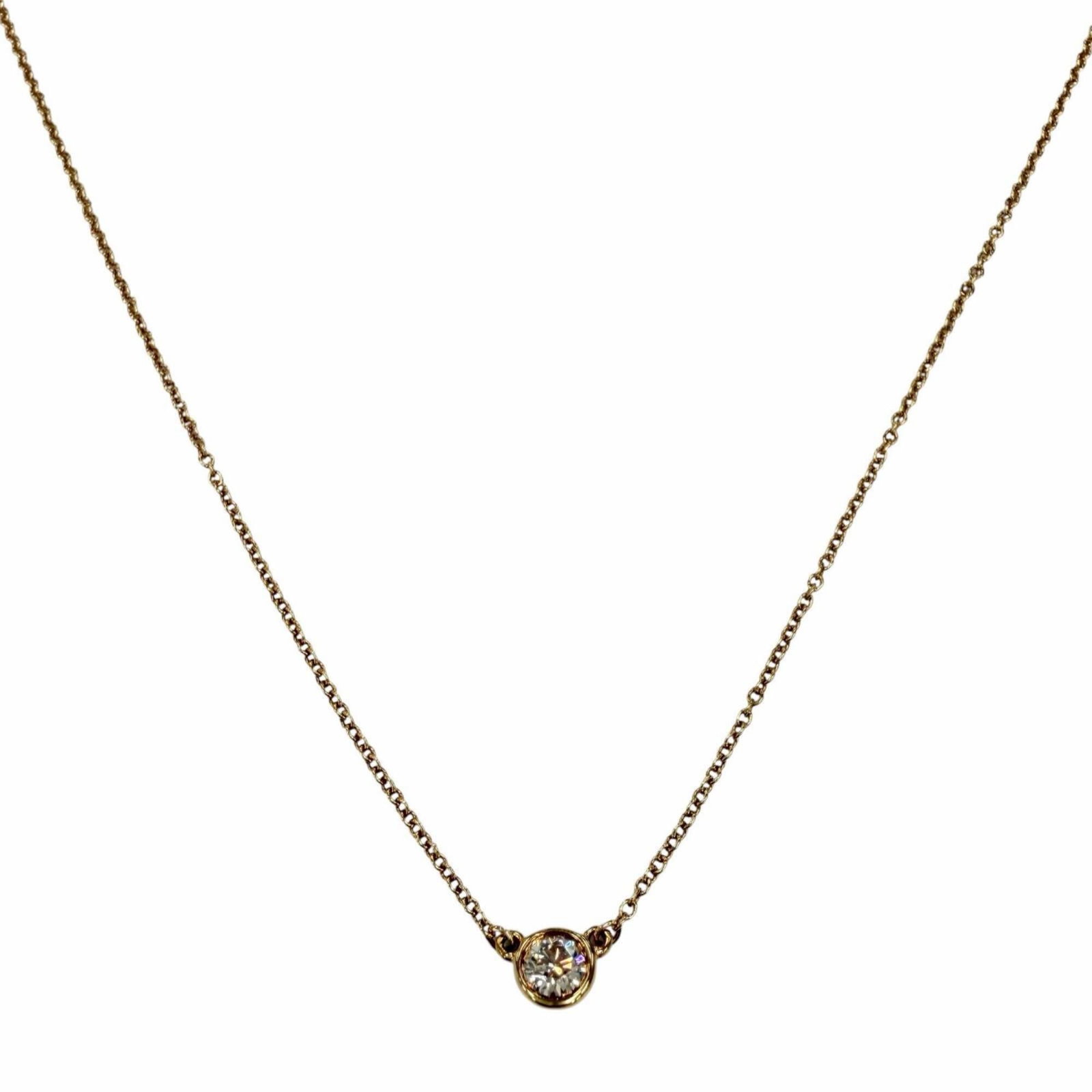 Tiffany&Co. Tiffany & Co. By The Yard Elsa Peretti 750 Yg 1P Diamond (Approx. 0.12Ct) Setting: Tiffany&Co. Tiffany & Co. By The Yard Elsa Peretti 750 Yg 1P Diamond (Approx. 0.12Ct) Setting Yellow gold (18K) necklace featuring a 0.12 carat diamond pendant, set in a 41 cm / 16.14'' circumference