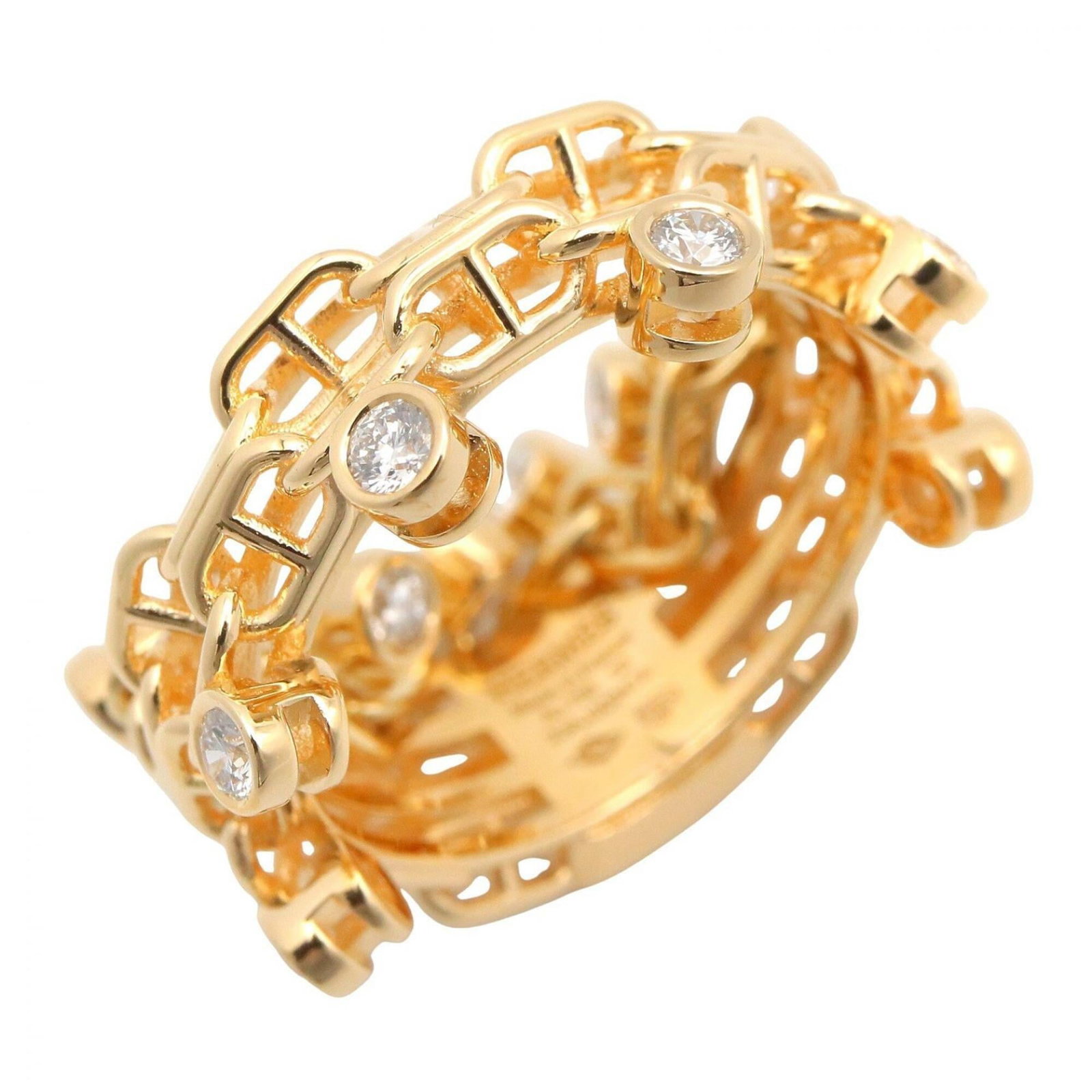 Gold ring yellow band Hermes: Gold ring yellow band Hermes Yellow gold (18K) band ring from Hermes features clear and durable construction. This women's ring boasts a classic design with a simple, elegant yellow gold band. Item