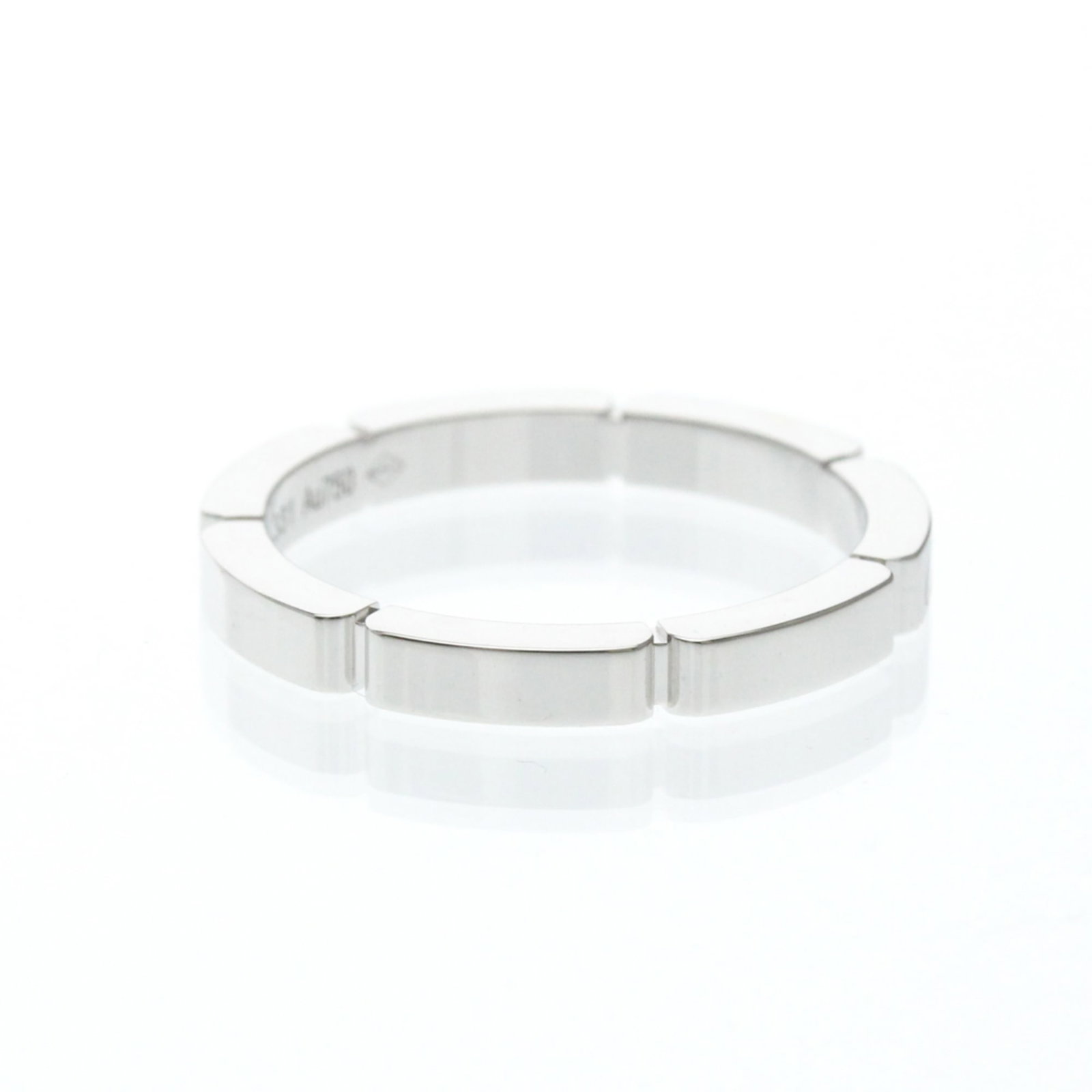 Gold White Ring Cartier Band - 3