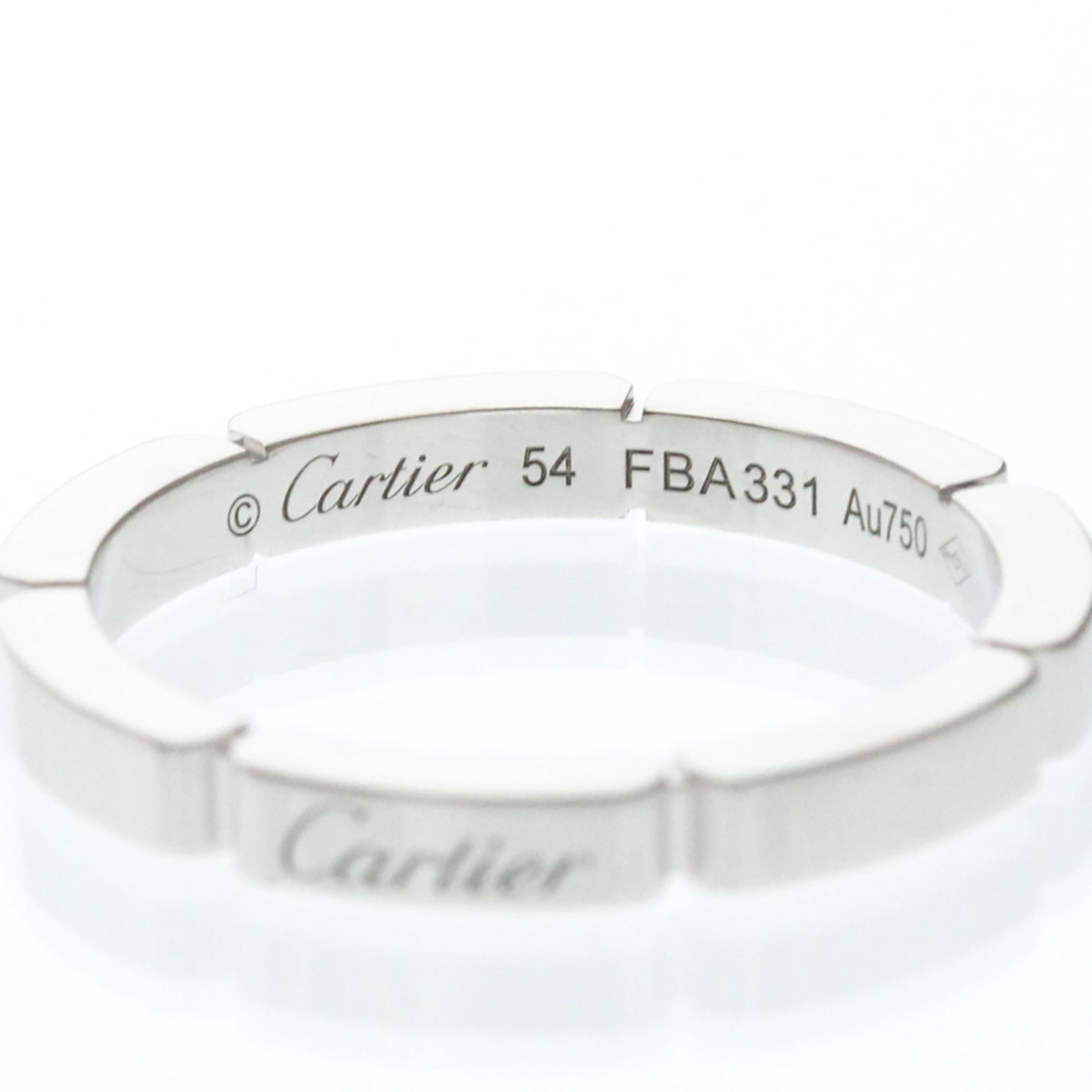 Gold White Ring Cartier Band - 4