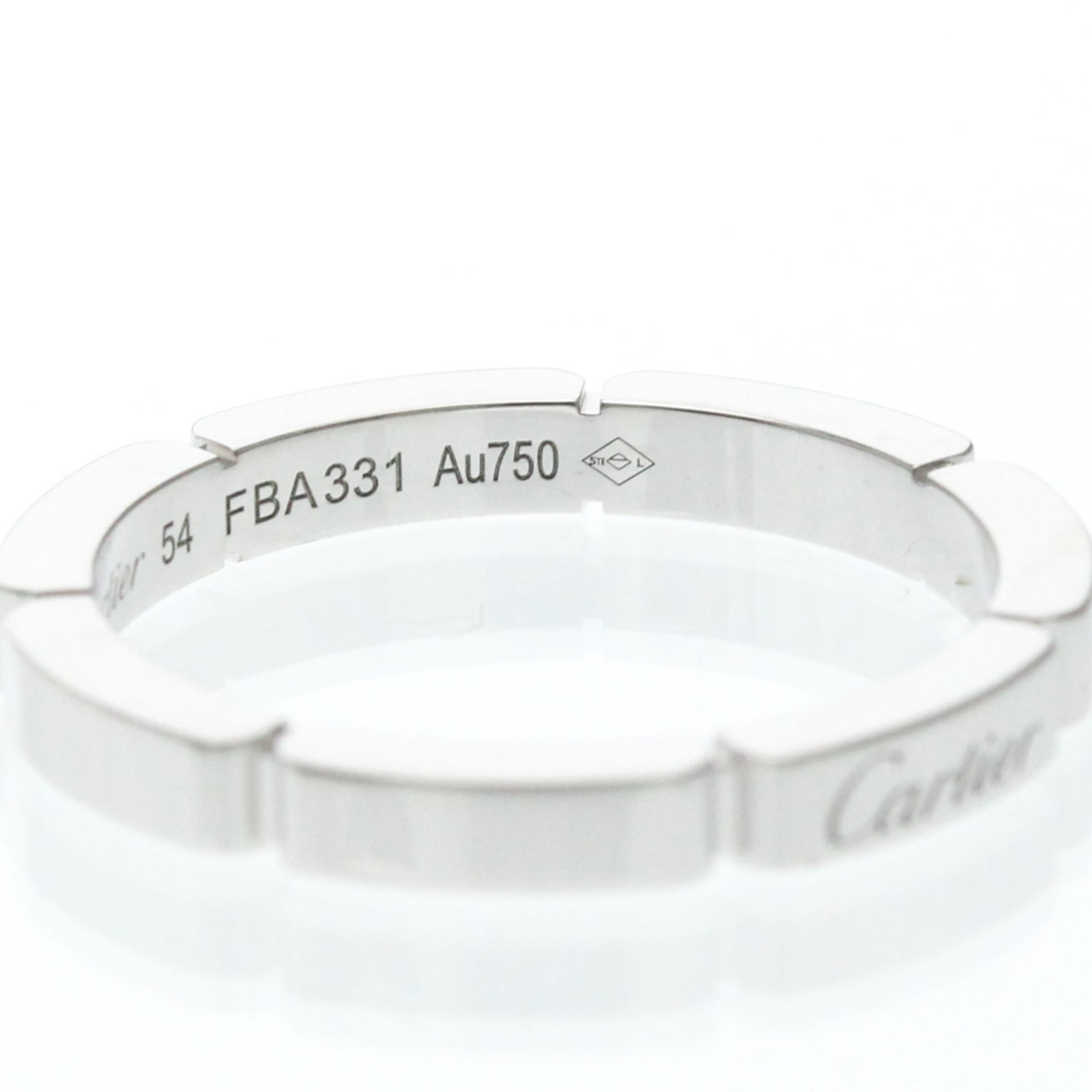 Gold White Ring Cartier Band - 5