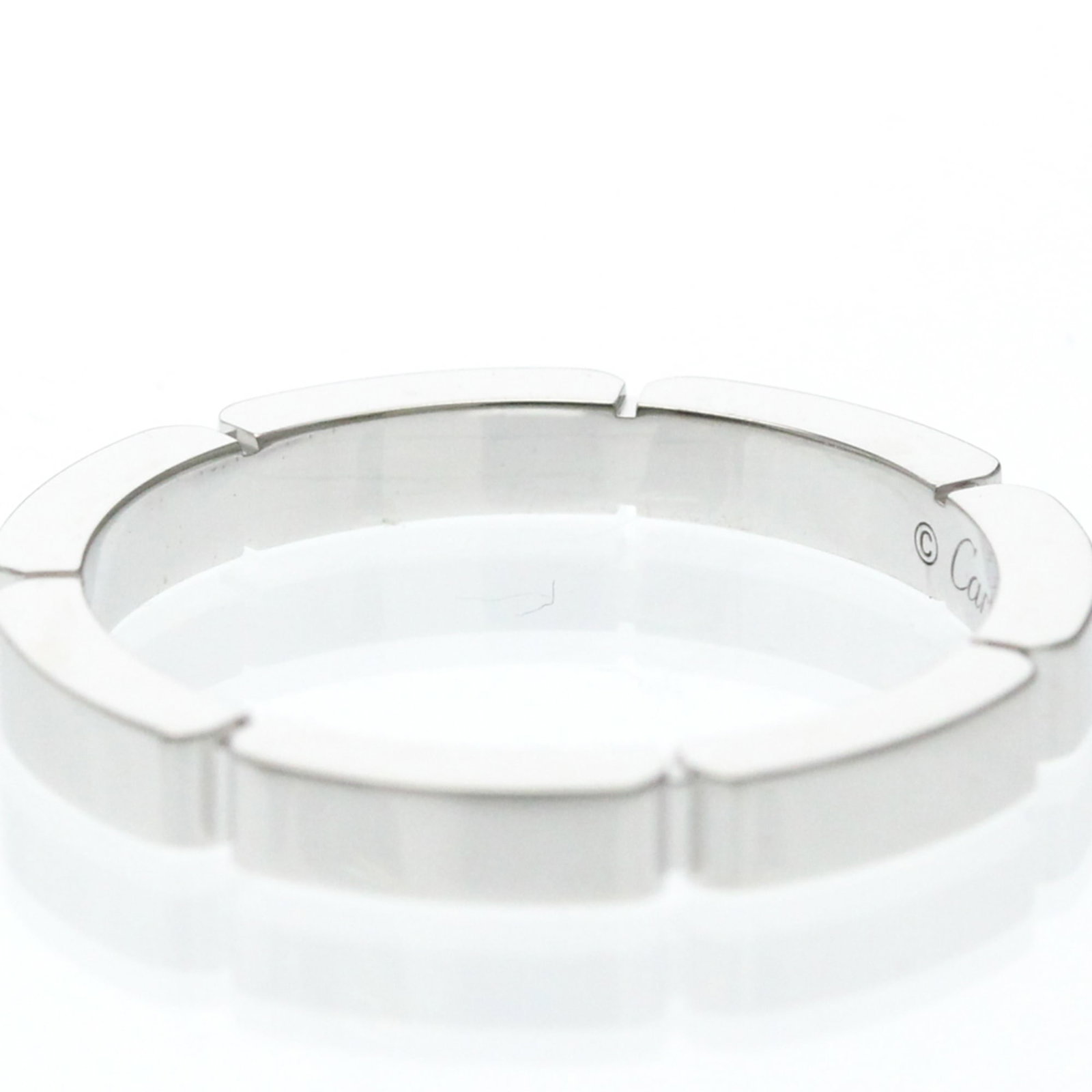 Gold White Ring Cartier Band - 7