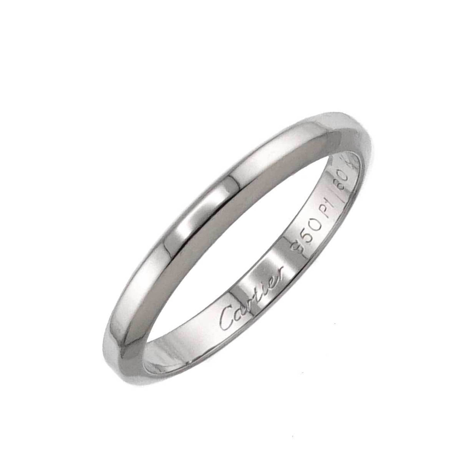 Platinum 950 Cartier Ring Band: Platinum 950 Cartier Ring Band Platinum 950 Cartier Ring Band, a sleek and sophisticated accessory for men. This band ring features platinum 950 material, a classic Cartier design, and a US size 10 fi