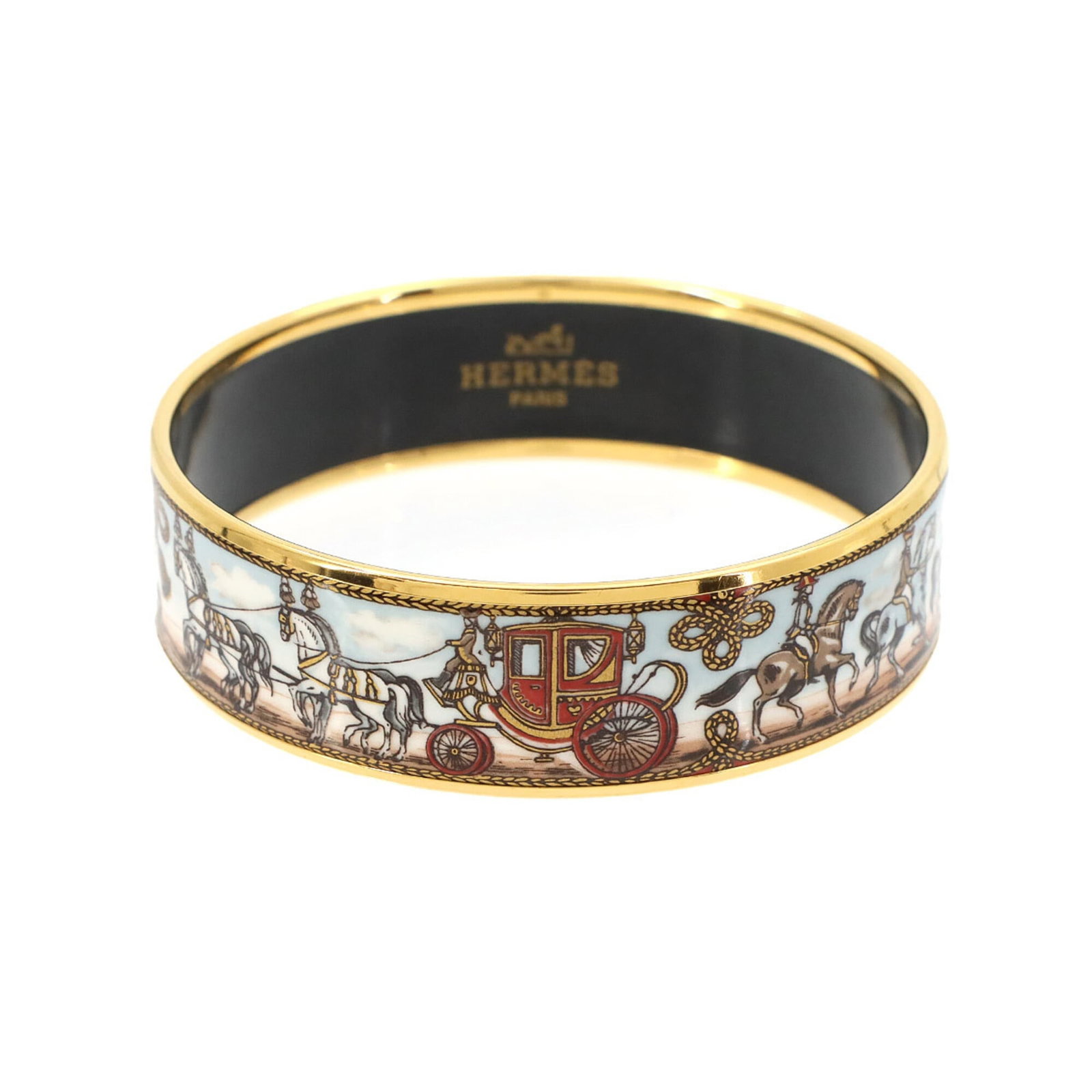 Hermes Bangle: Hermes Bangle Gold and multi-color bangle from the renowned French luxury brand Hermes, measuring 21cm in length. This iconic design showcases the brand's signature style with its elegant combination