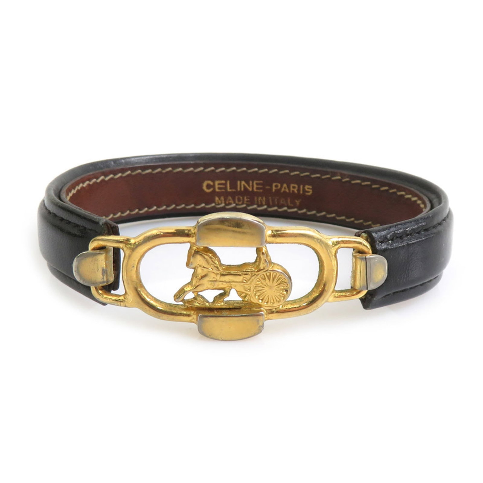 Metal leather bracelet charm: Metal leather bracelet charm Metal leather bracelet charm made from high-quality materials, featuring a sleek black and gold design. The 17cm length provides a versatile fit for most wrist sizes.