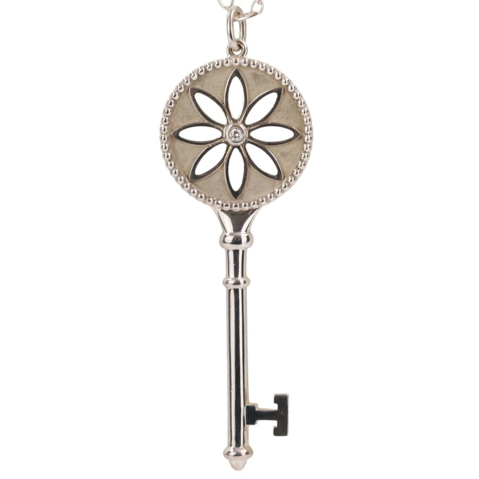 Tiffany Co Women Sv925 Silver Daisy Pendant Necklace Key (1 of 16)