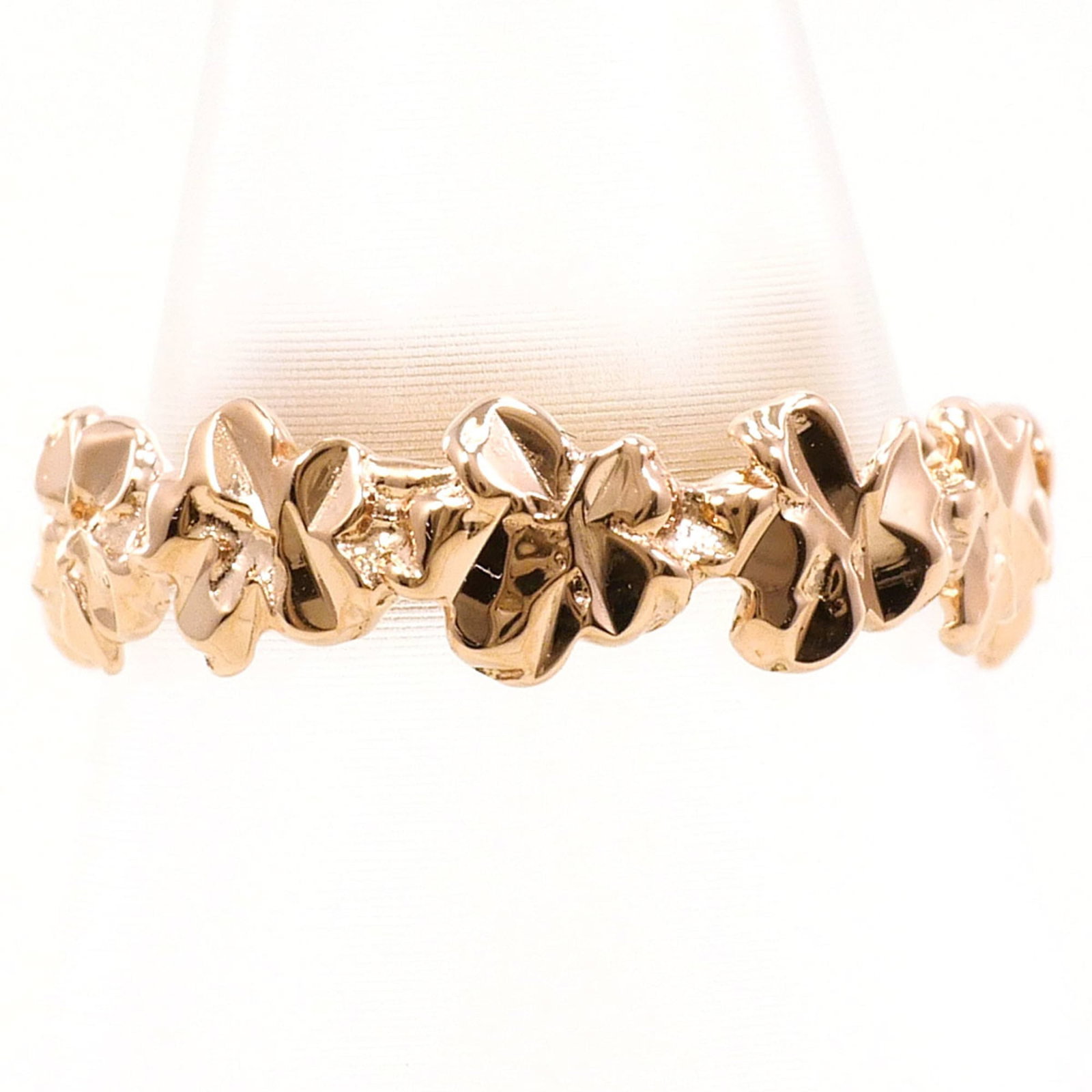 Pink Gold Unbranded Ring Band: Pink Gold Unbranded Ring Band Pink gold 14K band ring with a delicate 4mm width, suitable for women's US size 2 and Japanese size 2. This elegant piece features a pink gold metal construction weighing