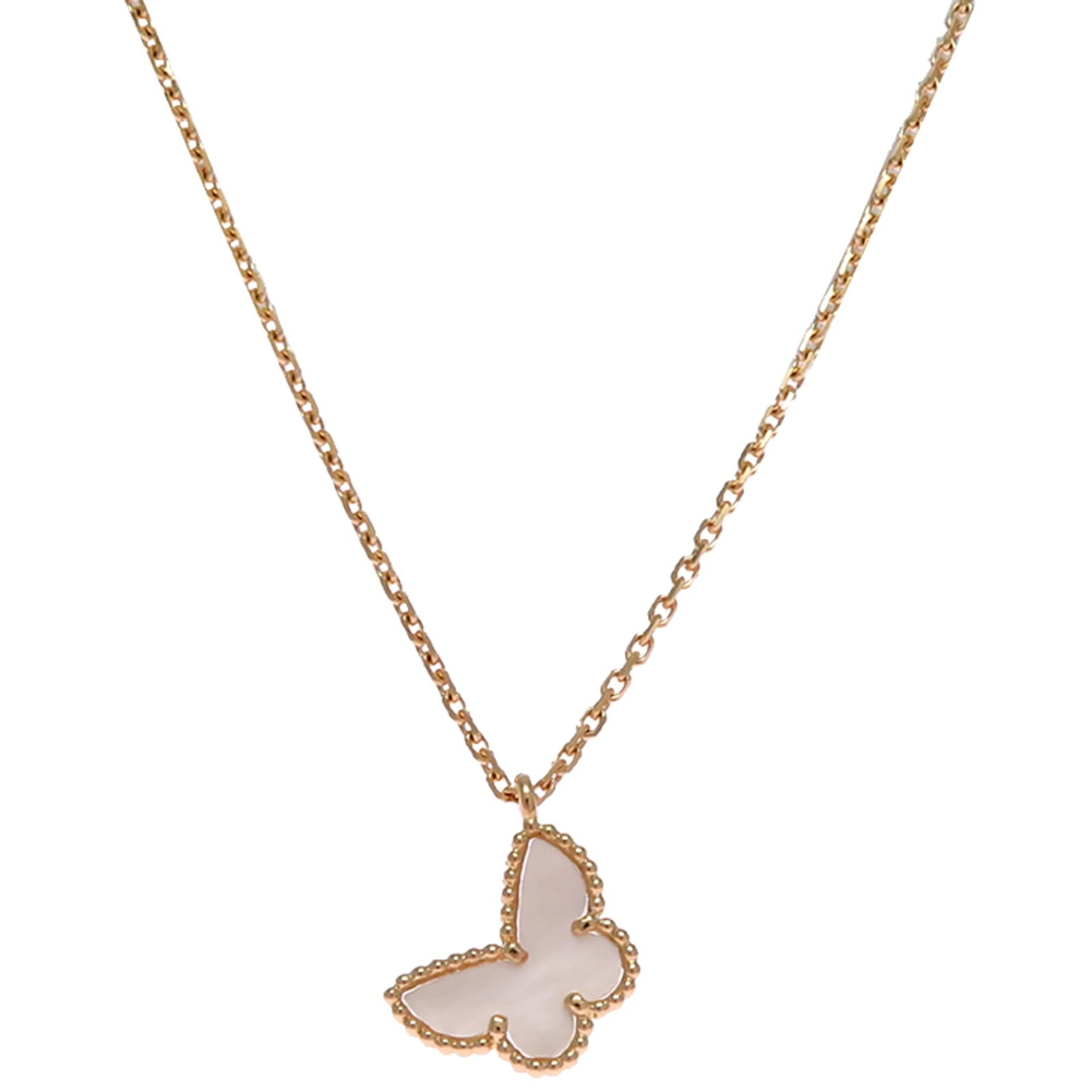 Van Cleef & Arpels Sweet Alhambra Papillon Women'S Necklace Vcarf69300 750 Yellow Gold: Van Cleef & Arpels Sweet Alhambra Papillon Women'S Necklace Vcarf69300 750 Yellow Gold Yellow gold (18K) necklace with a Sweet Alhambra Papillon pendant, measuring 12.9mm x 10.8mm. This 45 cm long