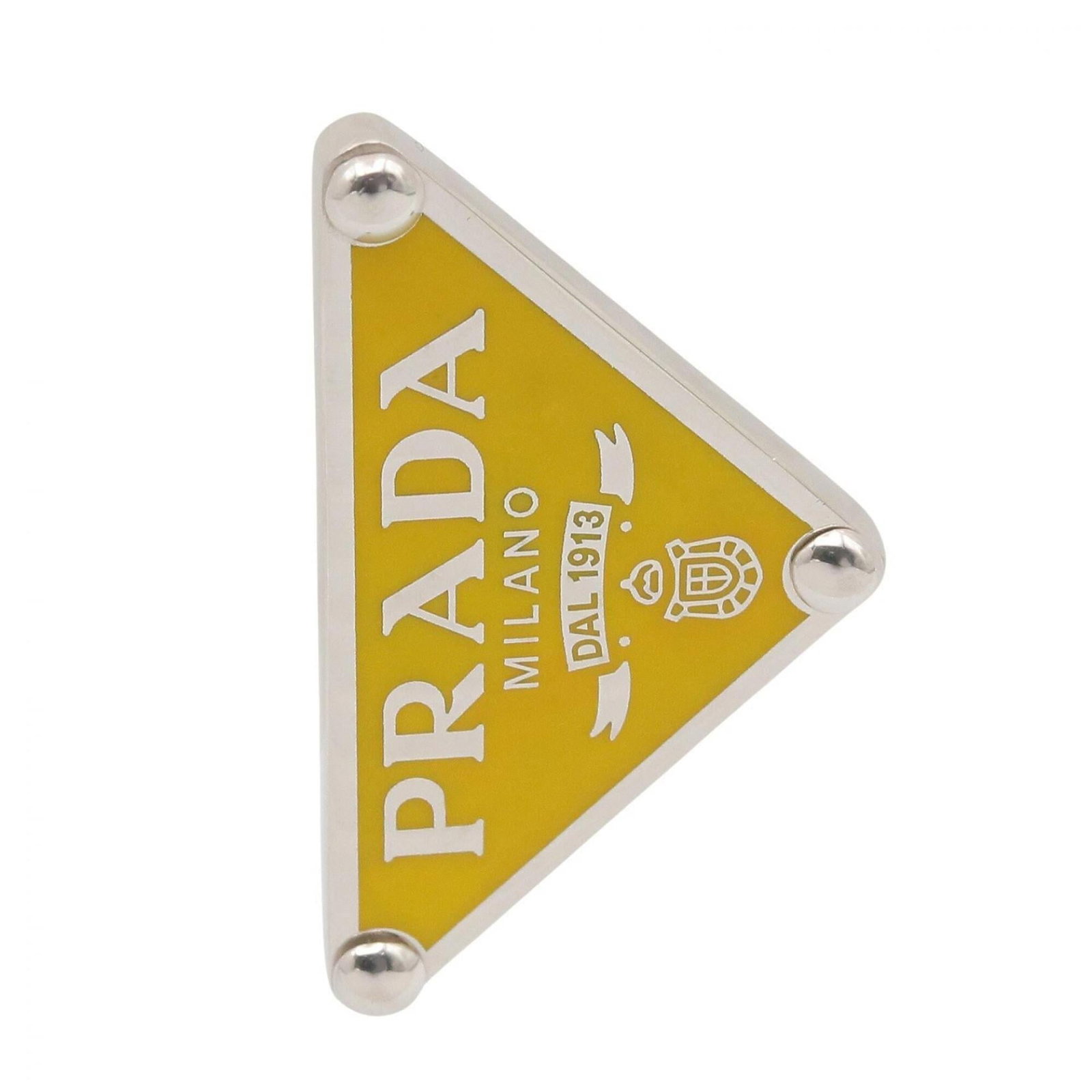 Clip Prada Earrings Silver: Clip Prada Earrings Silver Clip earrings in silver 925, featuring the iconic Prada design. These single earring clips are made from high-quality silver and measure approximately 30.70mm x 17.70mm.