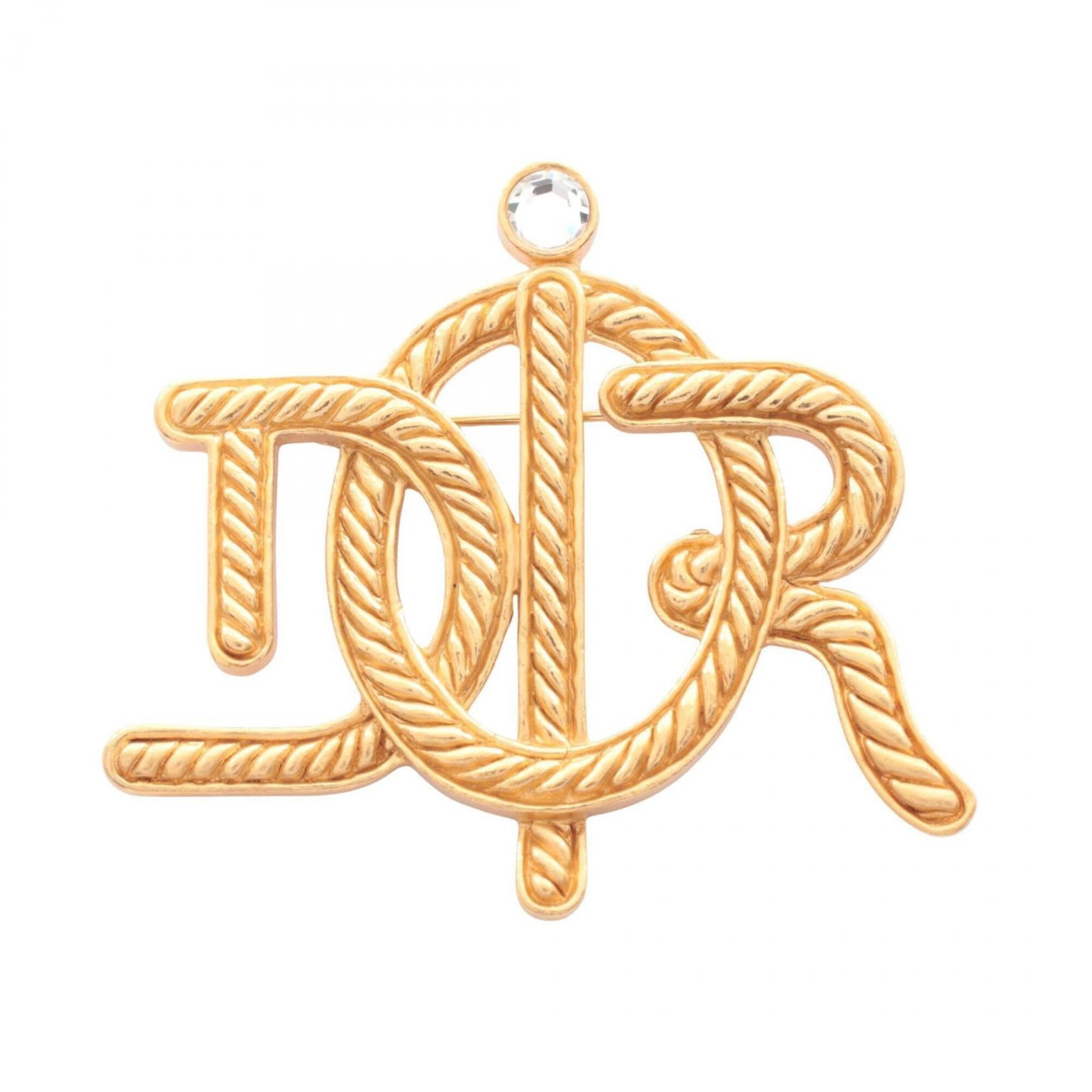 Christian Dior Brooch Gold Plating: Christian Dior Brooch Gold Plating Christian Dior's gold plating brooch boasts elegant dimensions at 5.8cm x 6.5cm, featuring a striking rhinestone stone. This beautifully crafted piece showcases the